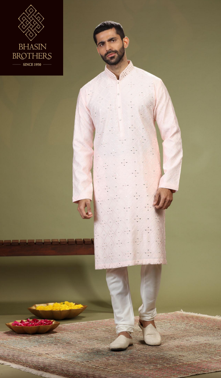 Pink cross kurta