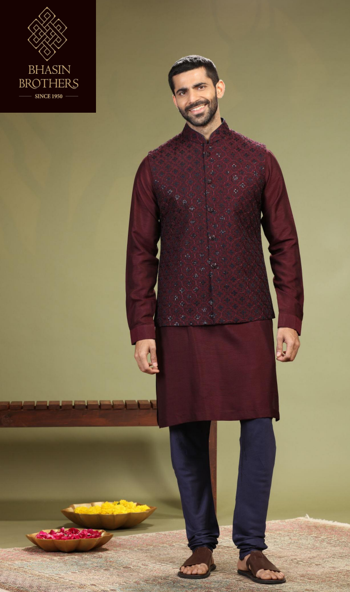 Maroon sadri set