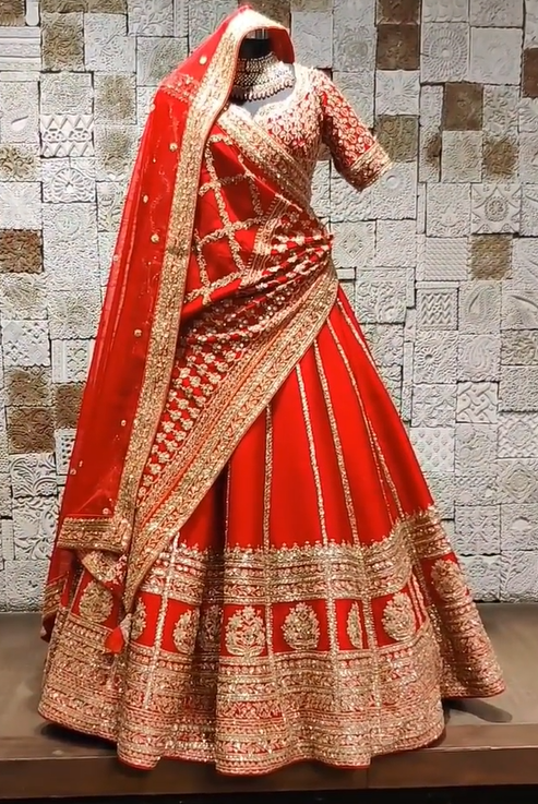 Red Bridal lehenga