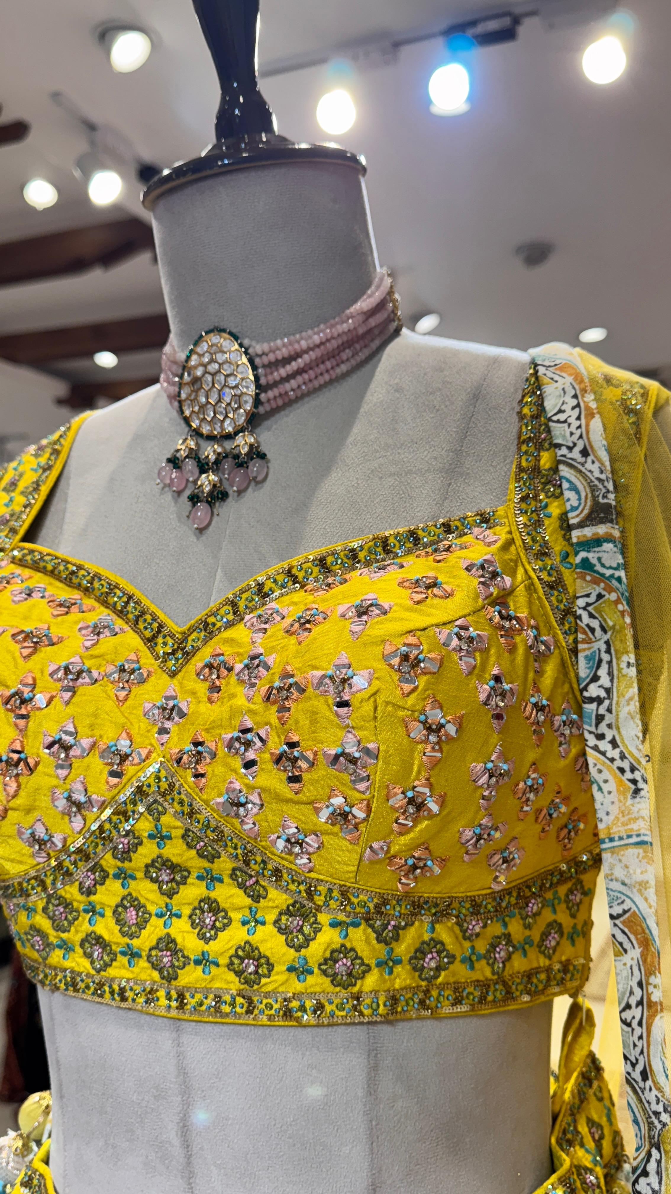 Yellow paisley lehenga