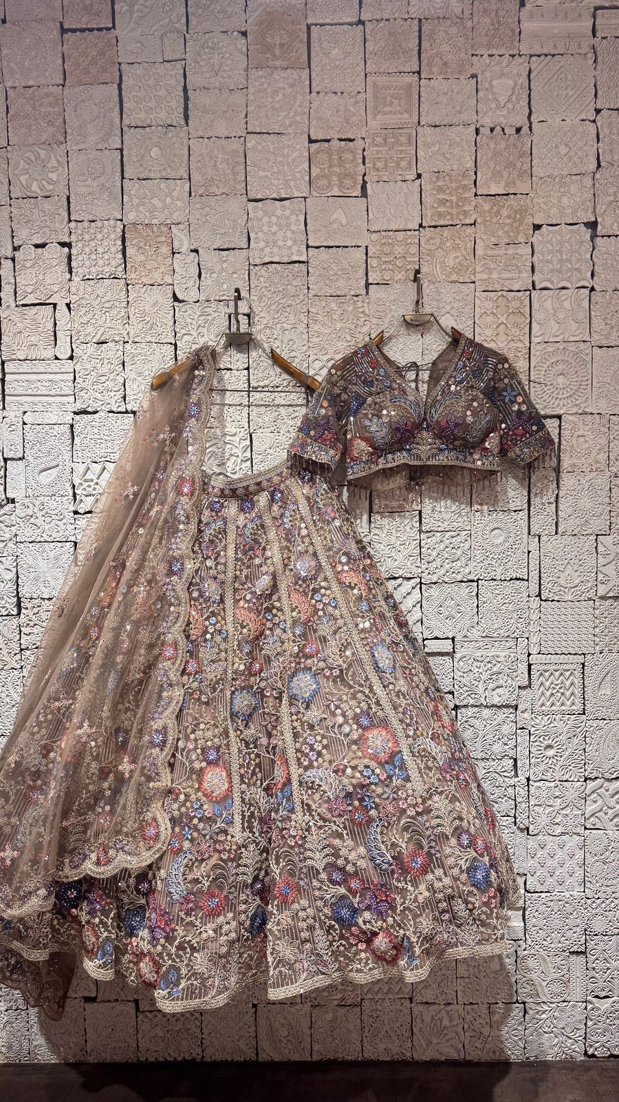 BEIGE MULTICOLOR LEHENGA