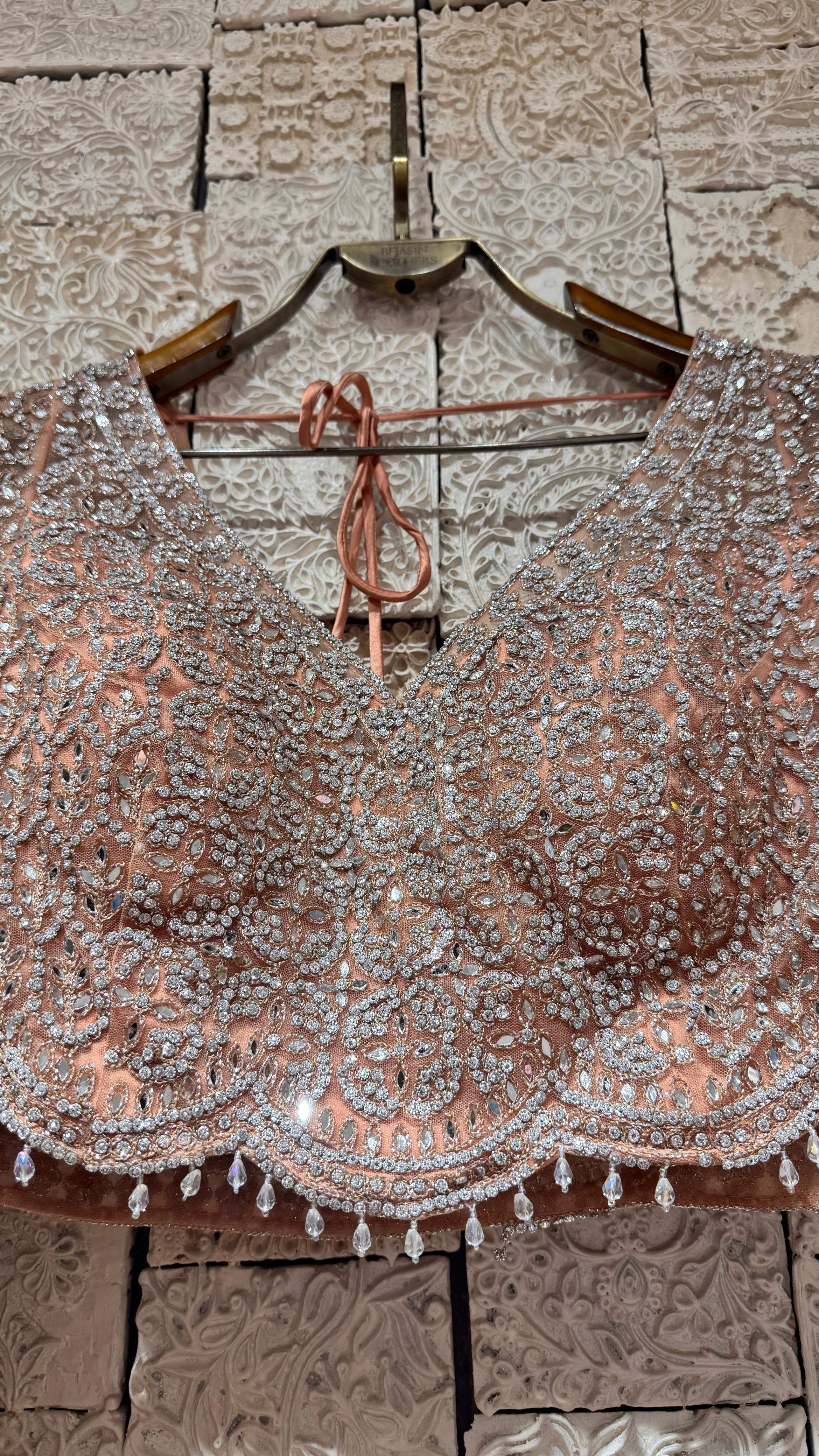 PEACH CRYSTAL LEHENGA