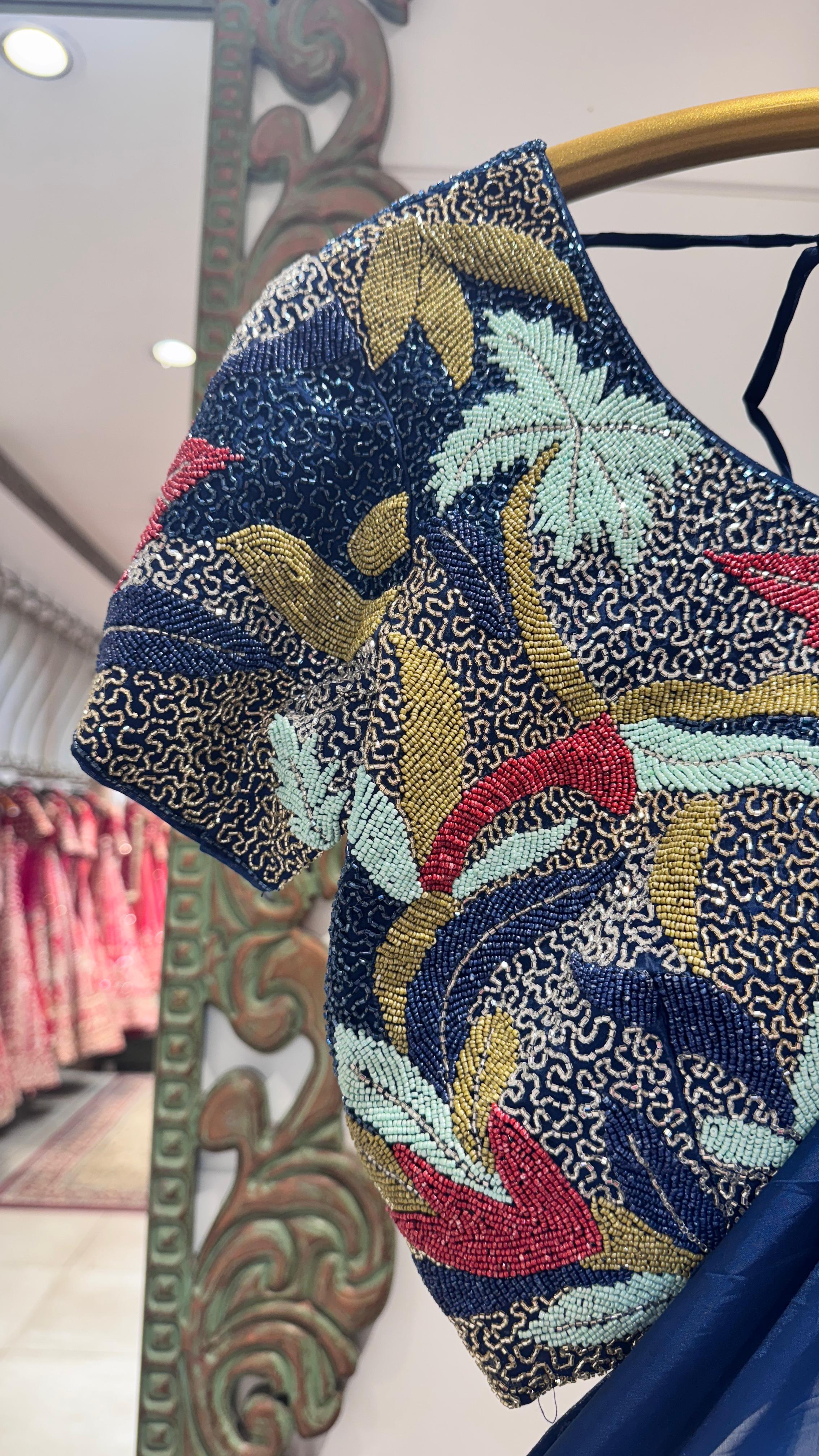 Teel blue color saree with sequience border