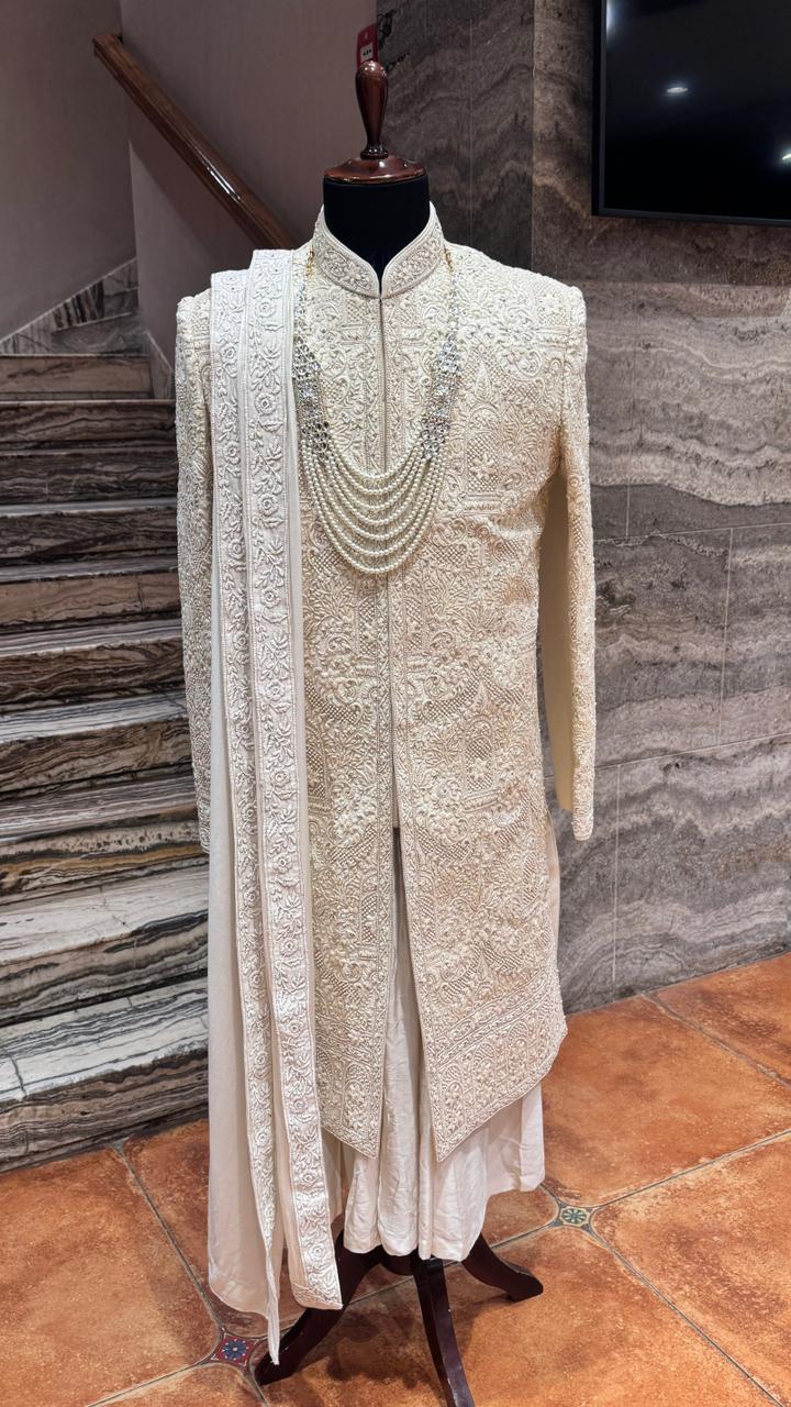 Beige Sherwani
