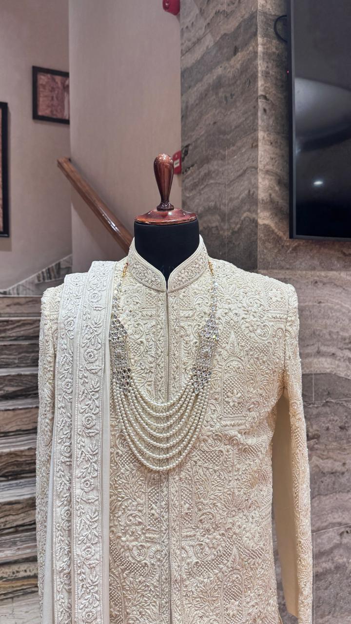 Beige Sherwani