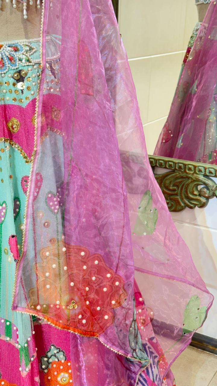 Pop garden lehenga