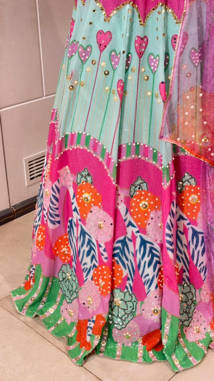 Pop garden lehenga