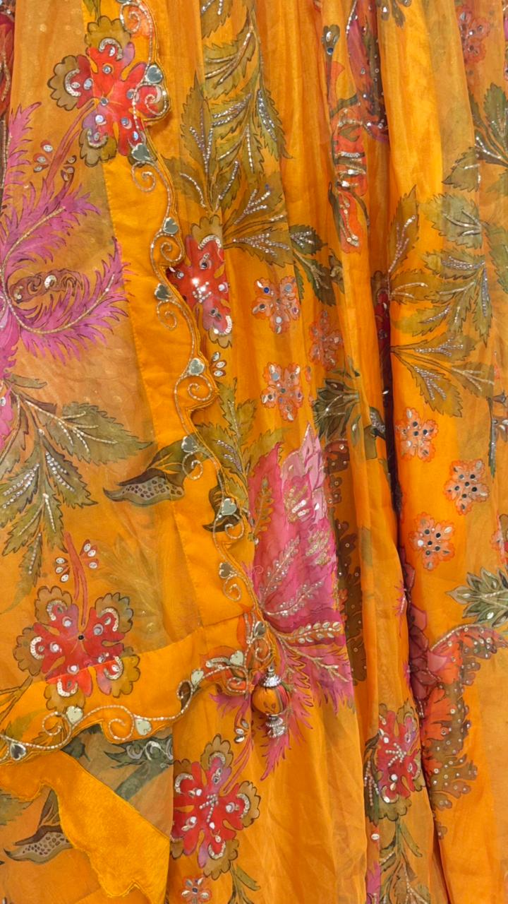 Yellow Multicolour lehenga