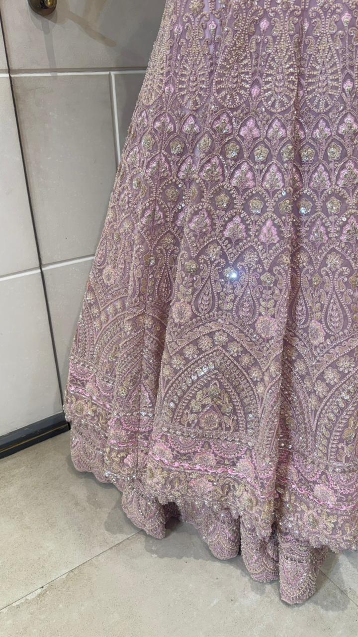 Dusty pink pearl lehenga