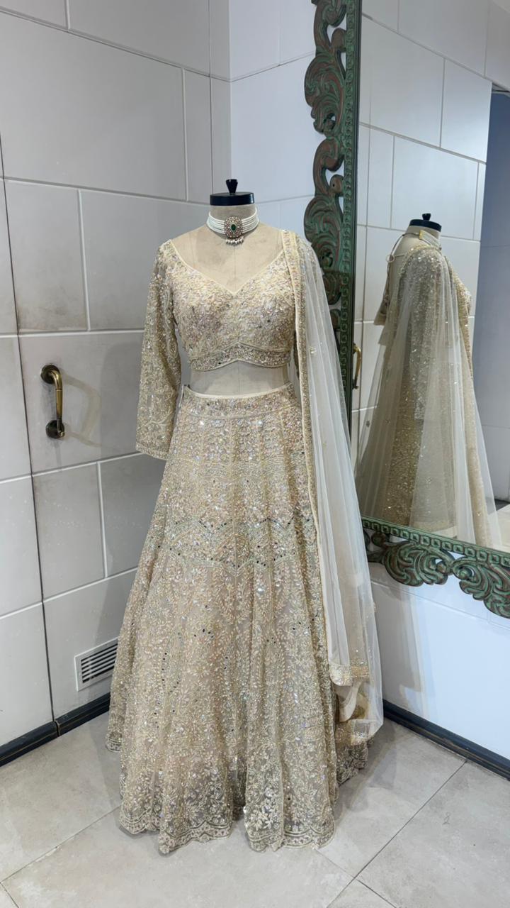 Gold Sequin Embellished Lehenga