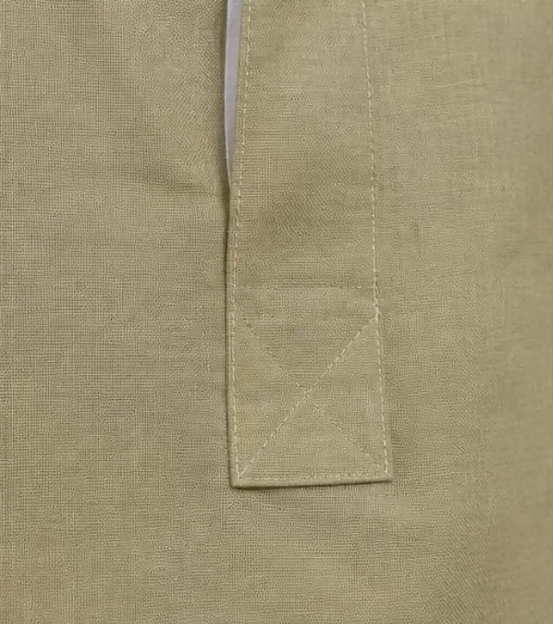 Olive green linen shirt with contrasting white shirt collar detail