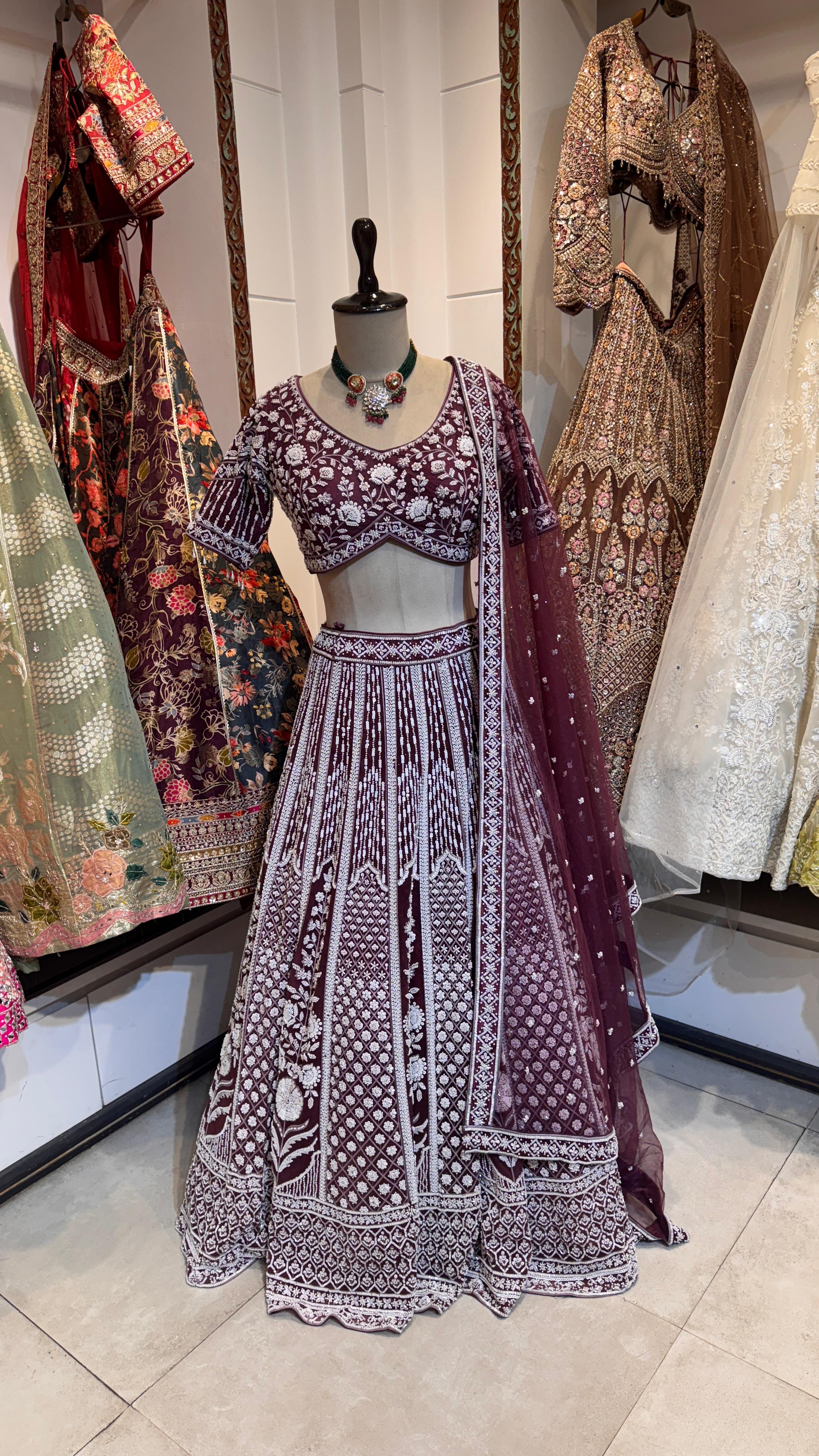 Maroon Pearl Lehenga