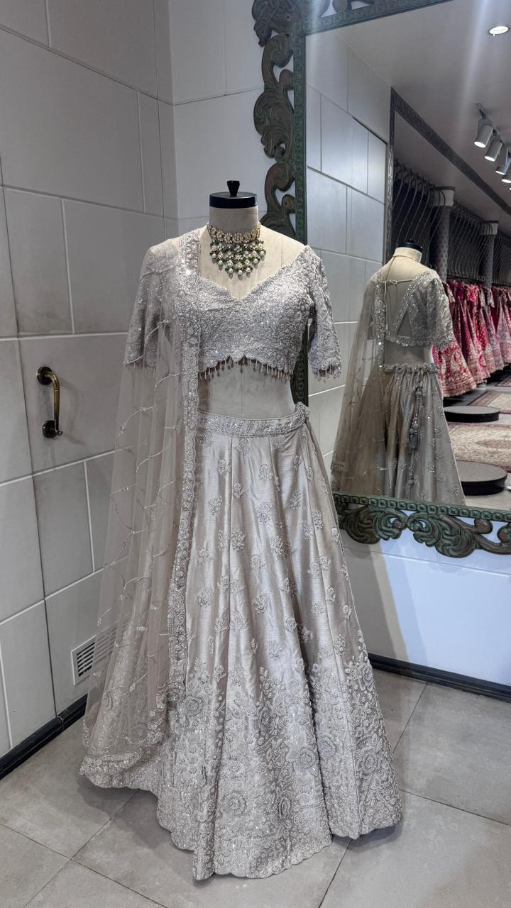 Silver embellished lehenga