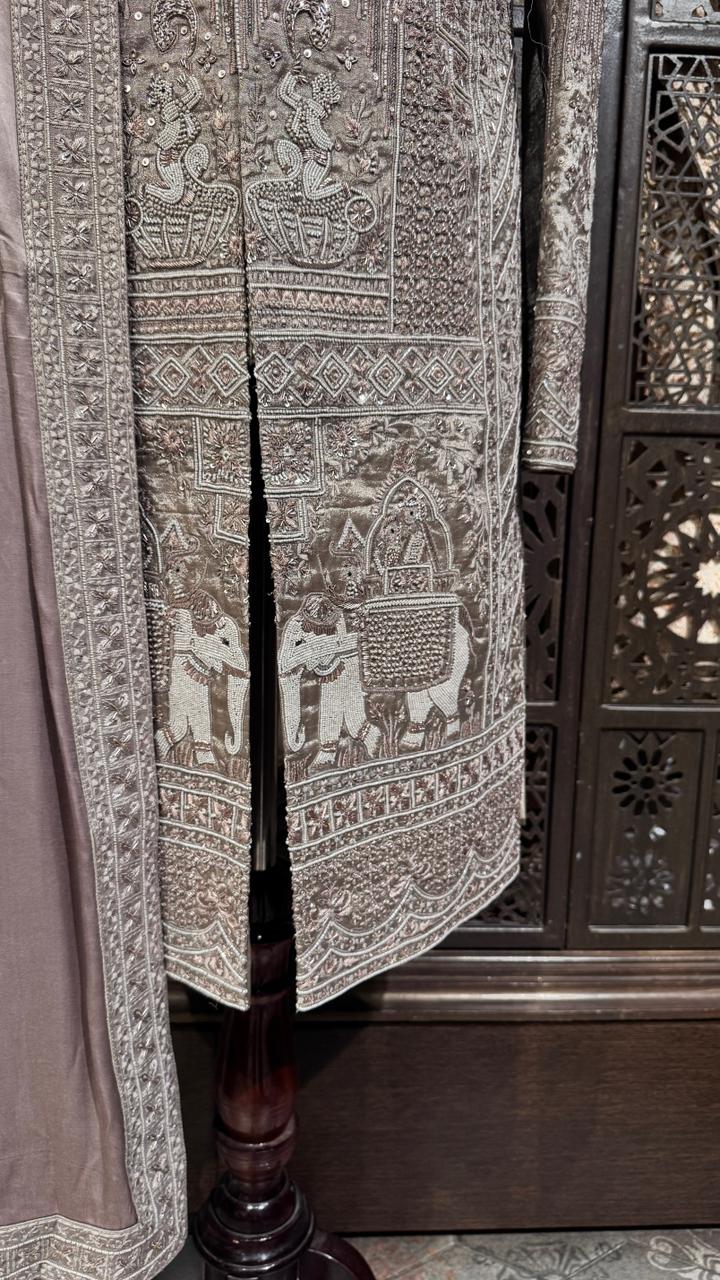 Elephant embroidered Sherwani