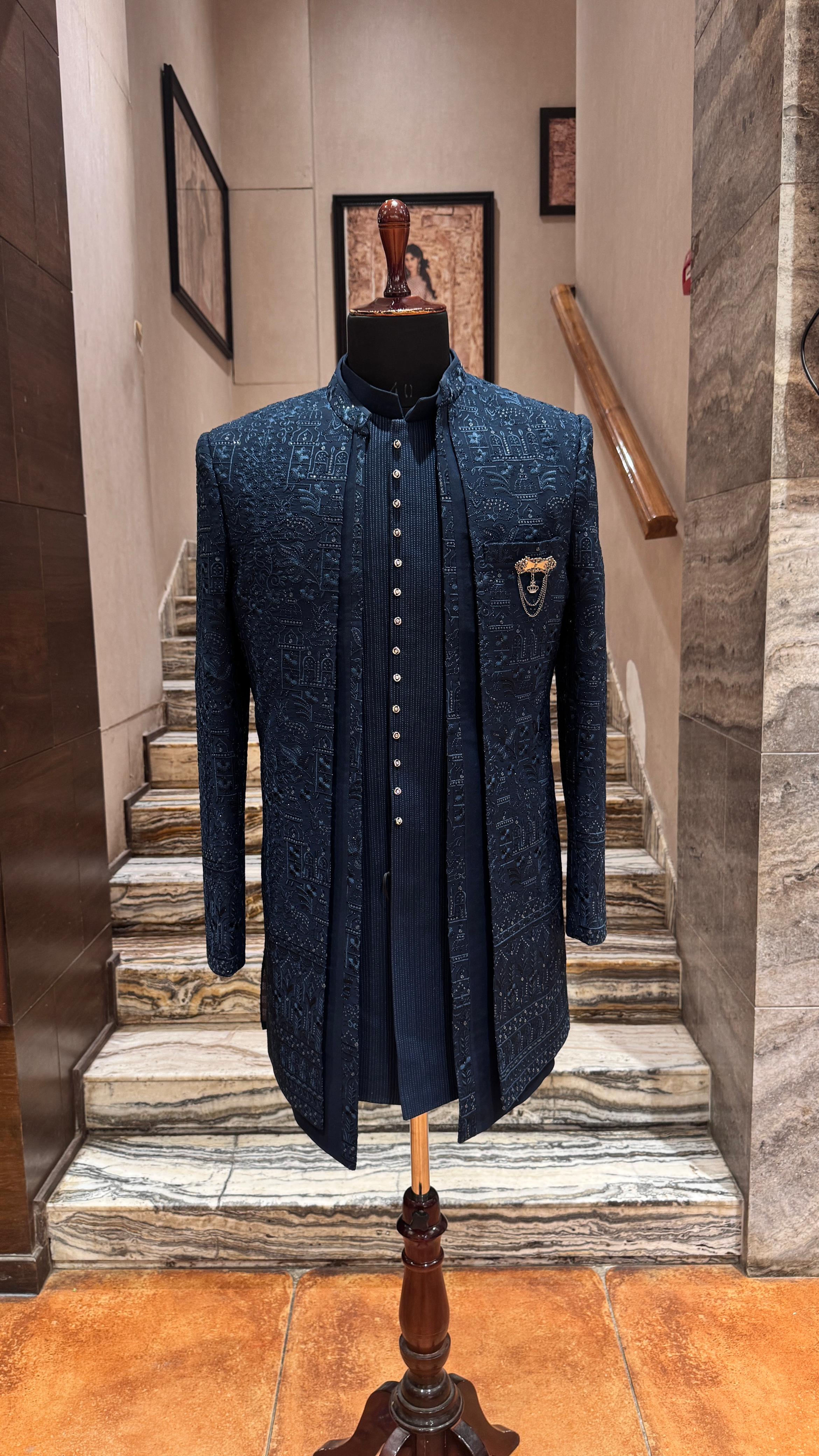 Midnight Majesty mens sherwani