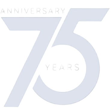 75th anniversary logo with 'Anniversary 75 Years' text on a white background