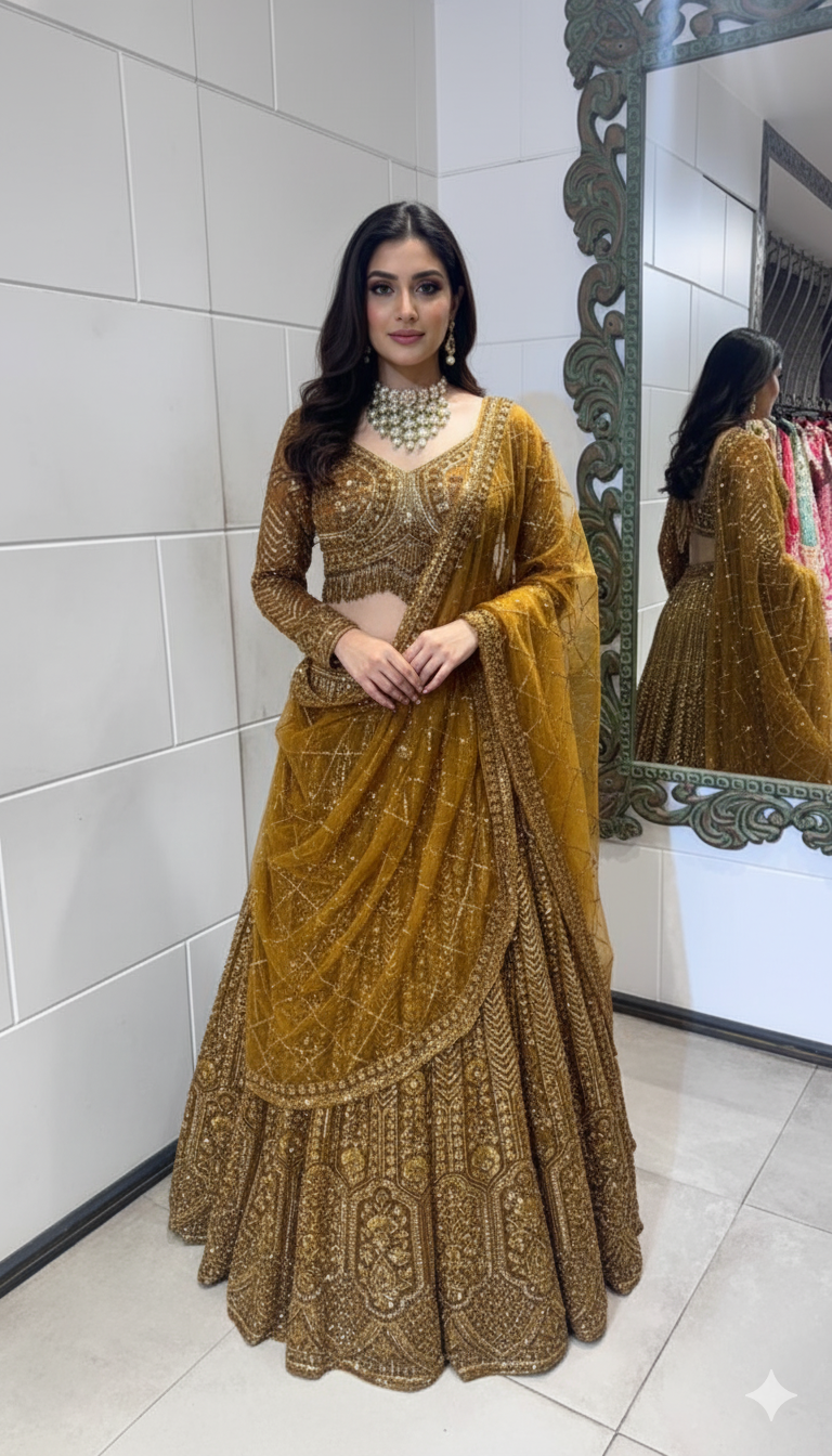 Rustic gold lehenga