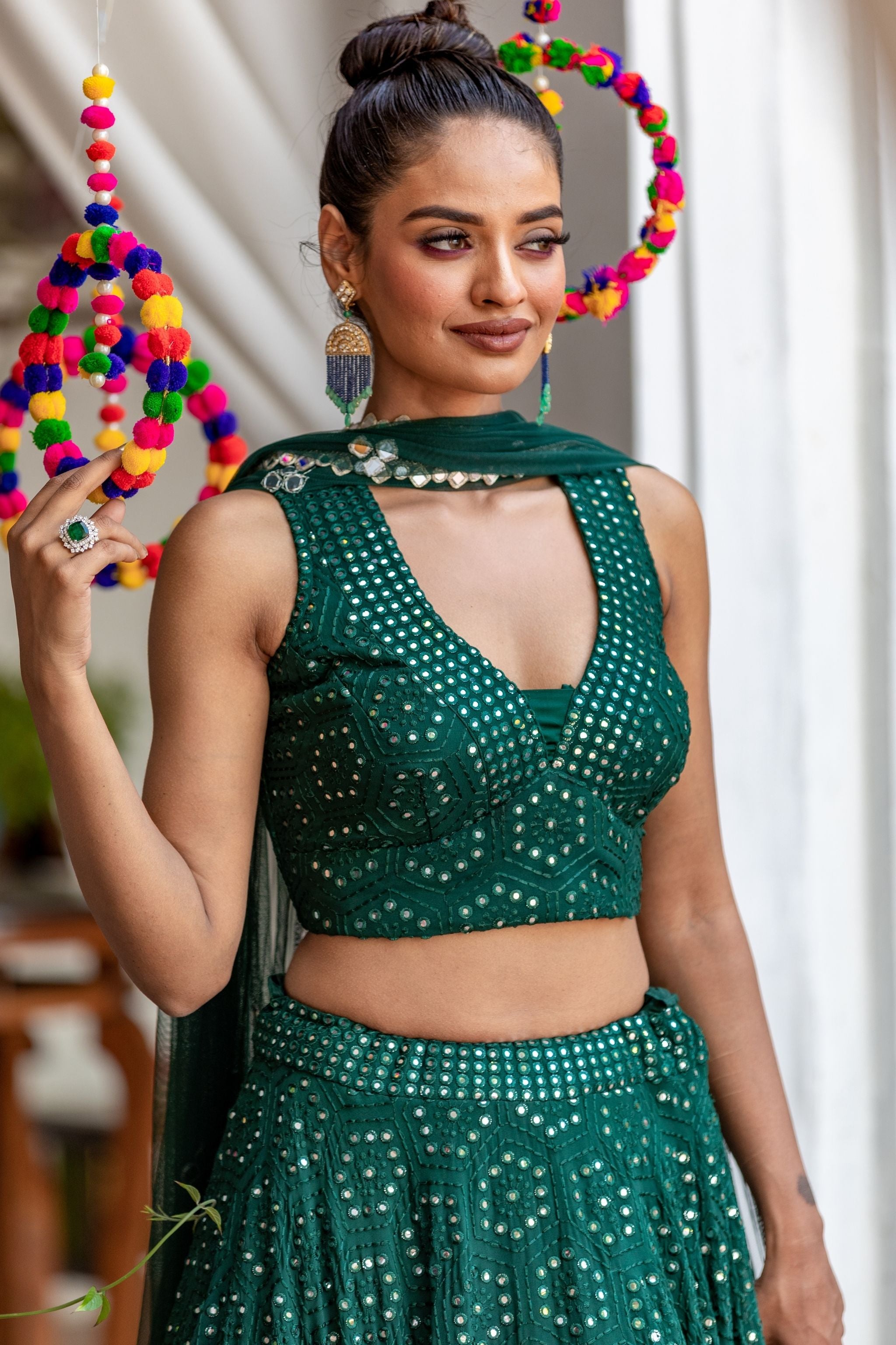 Teal Green Lehenga