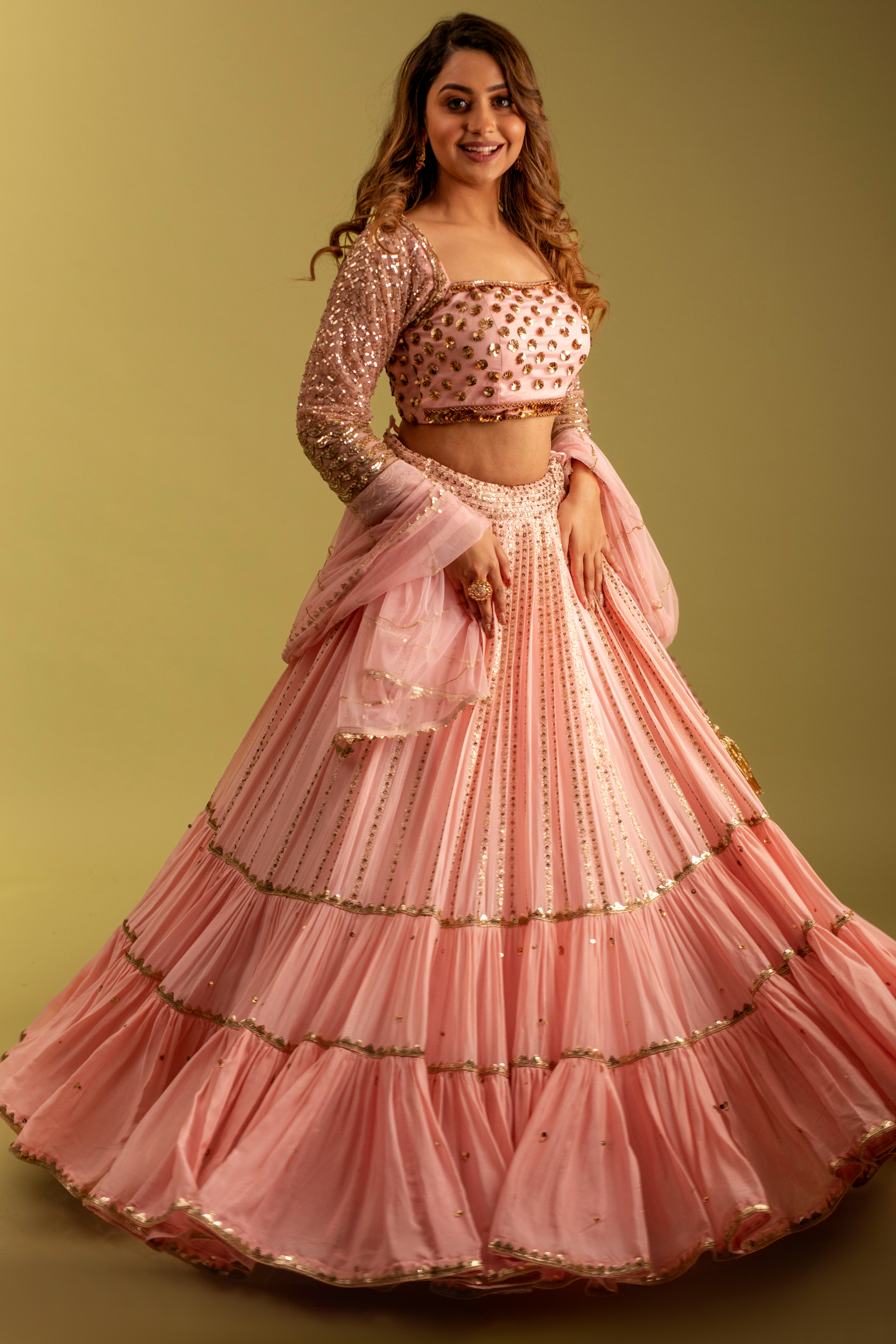 Pink Frill Lehenga