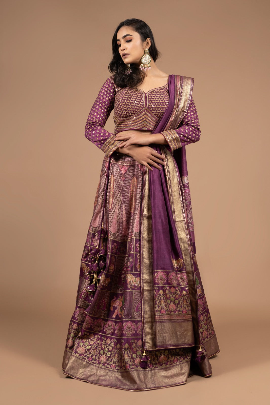 The Majestic Mauve Lehenga
