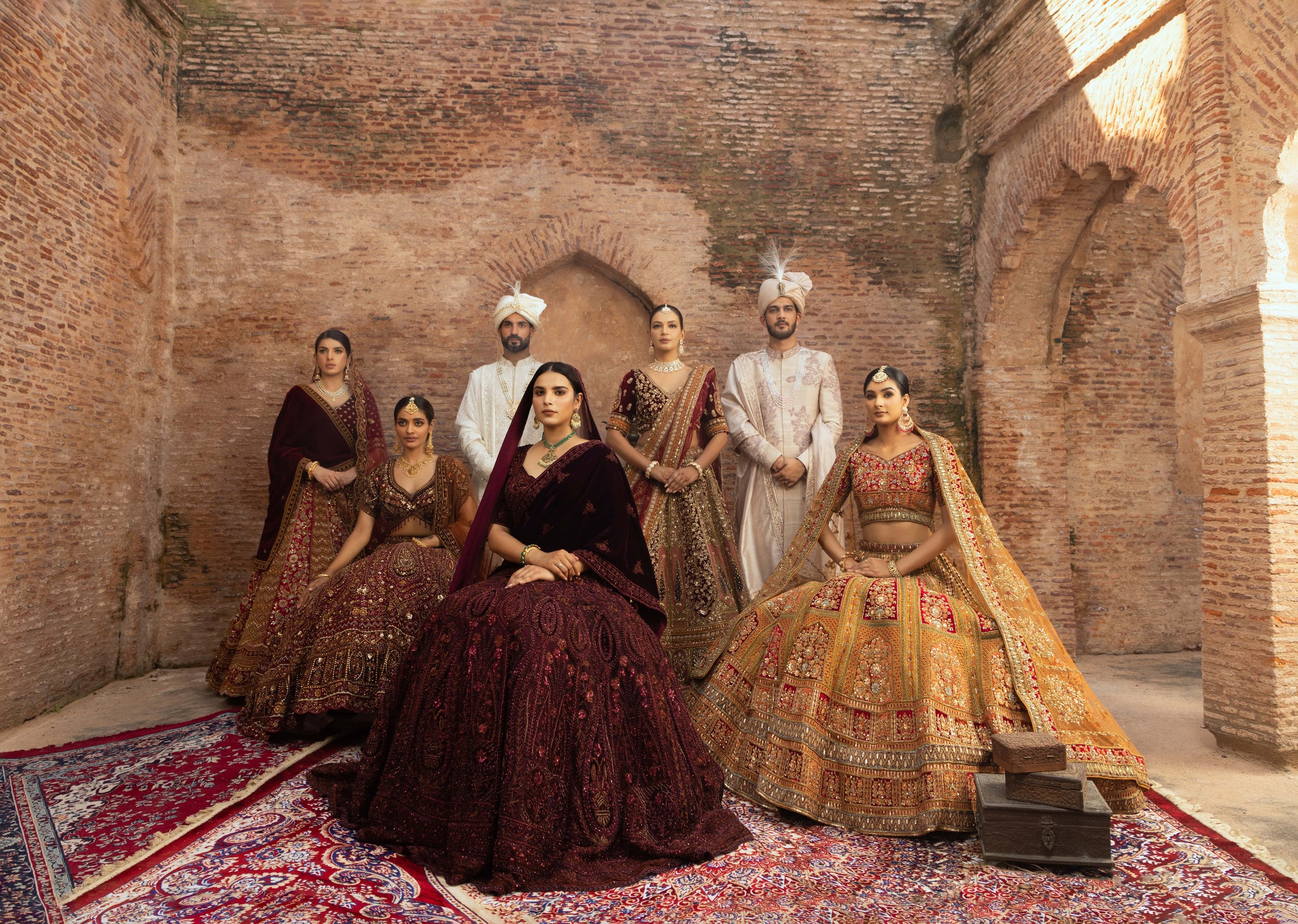 group image of bridal and grooms of samode collection of Bhasin brothers