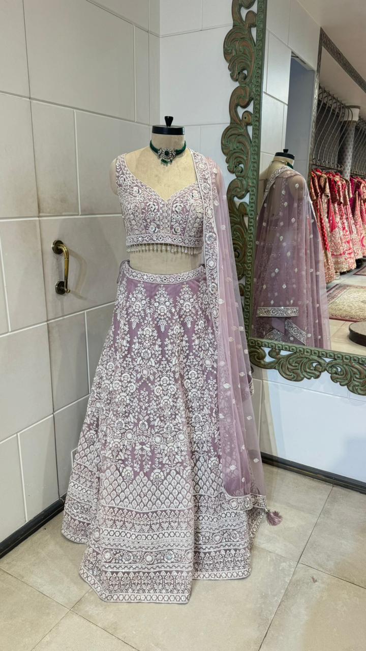 Lilac pearl lehenga