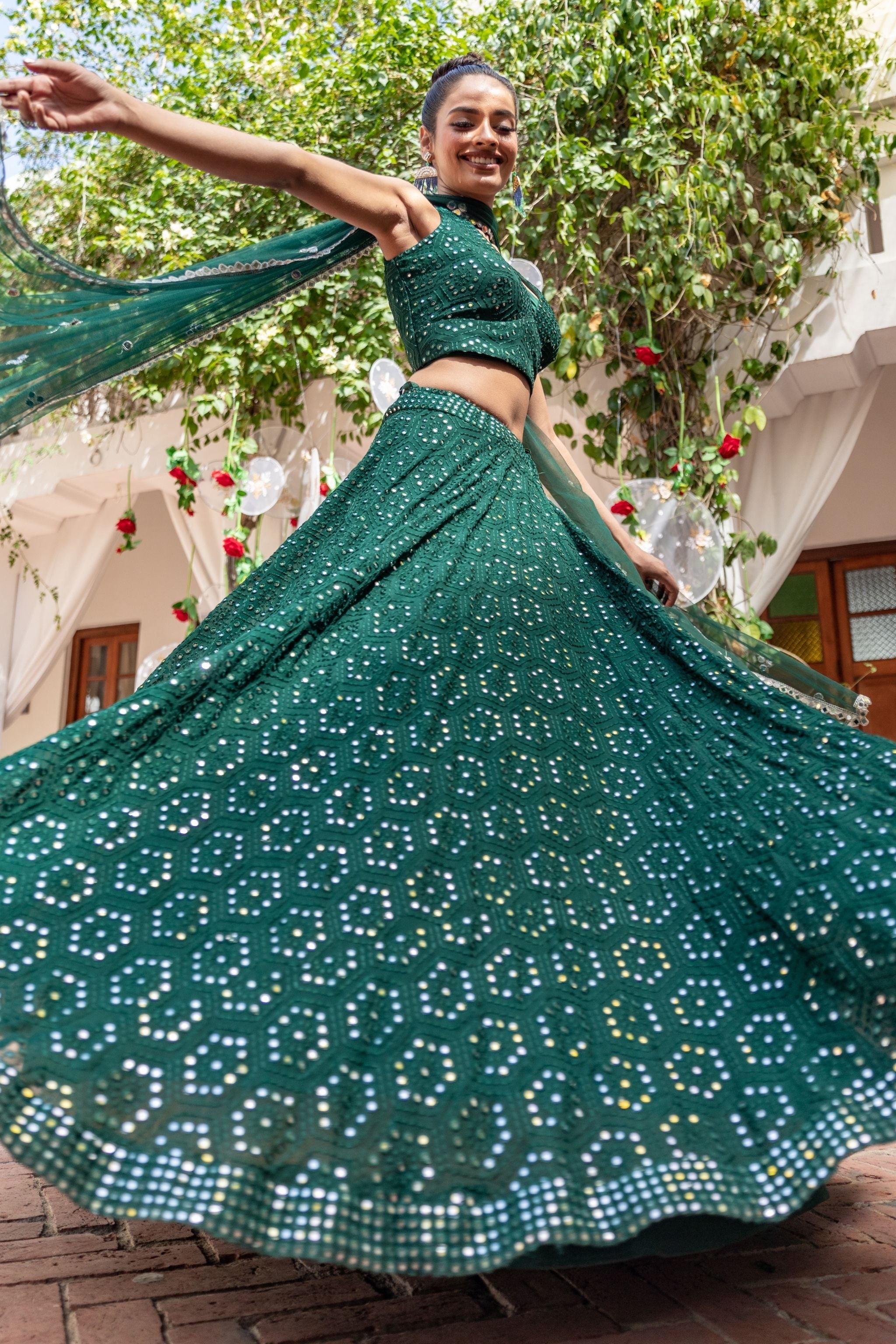 Teal Green Lehenga