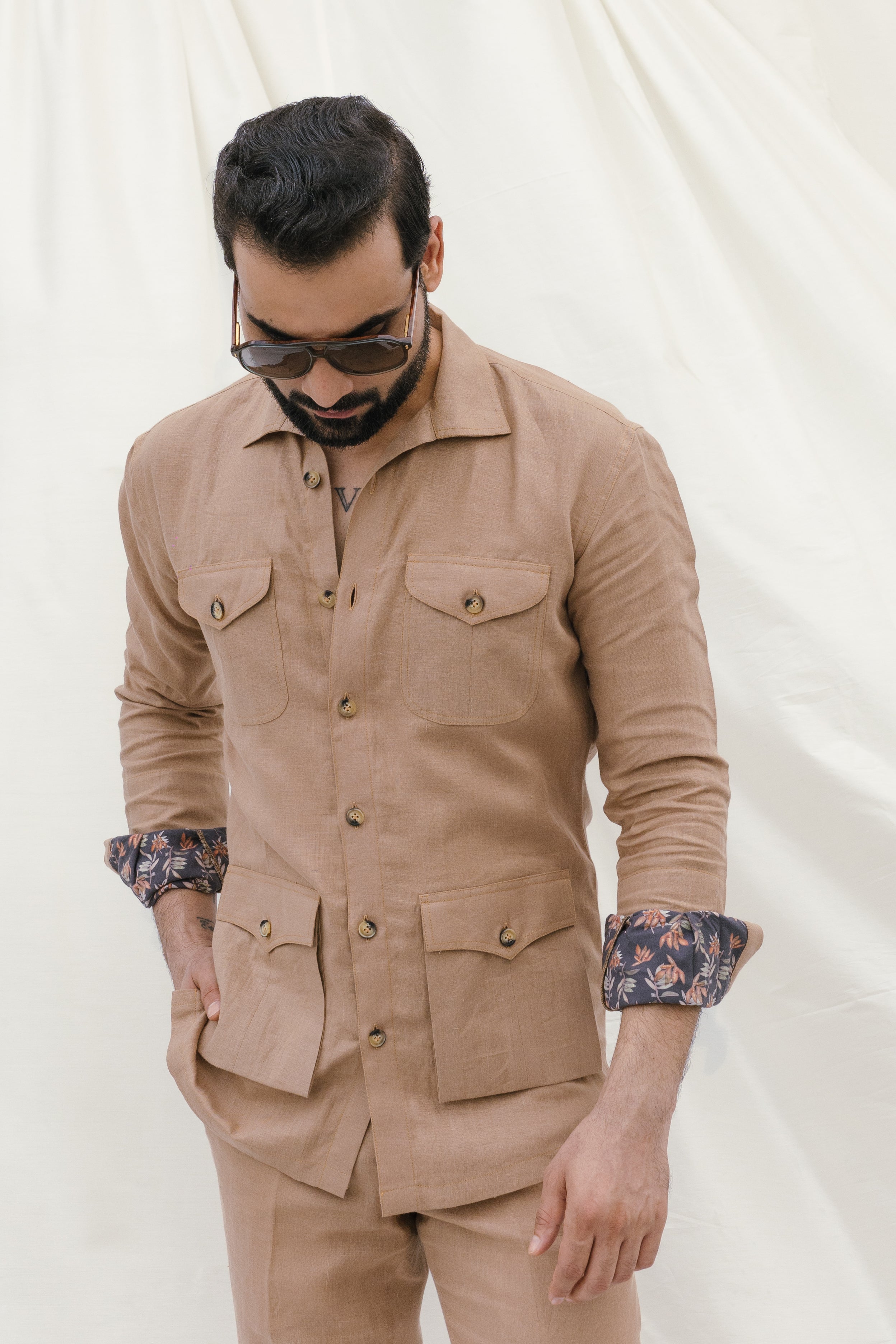 Safari Shirt 4 P with Shirt Collar