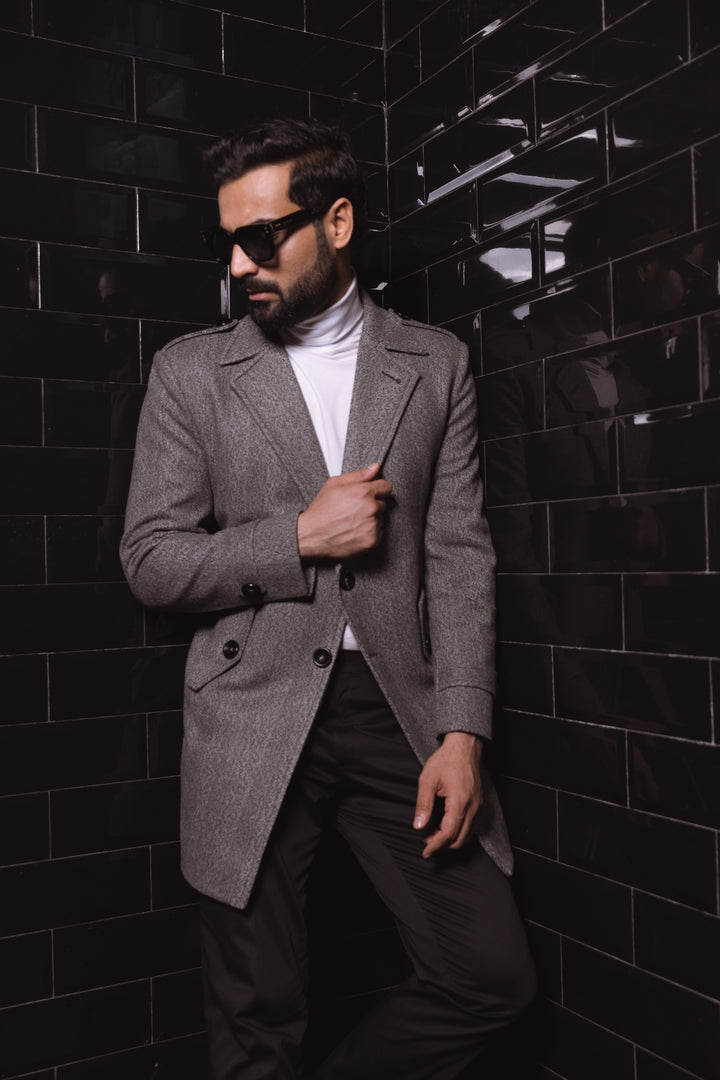 Overcoat Grey Herringbone