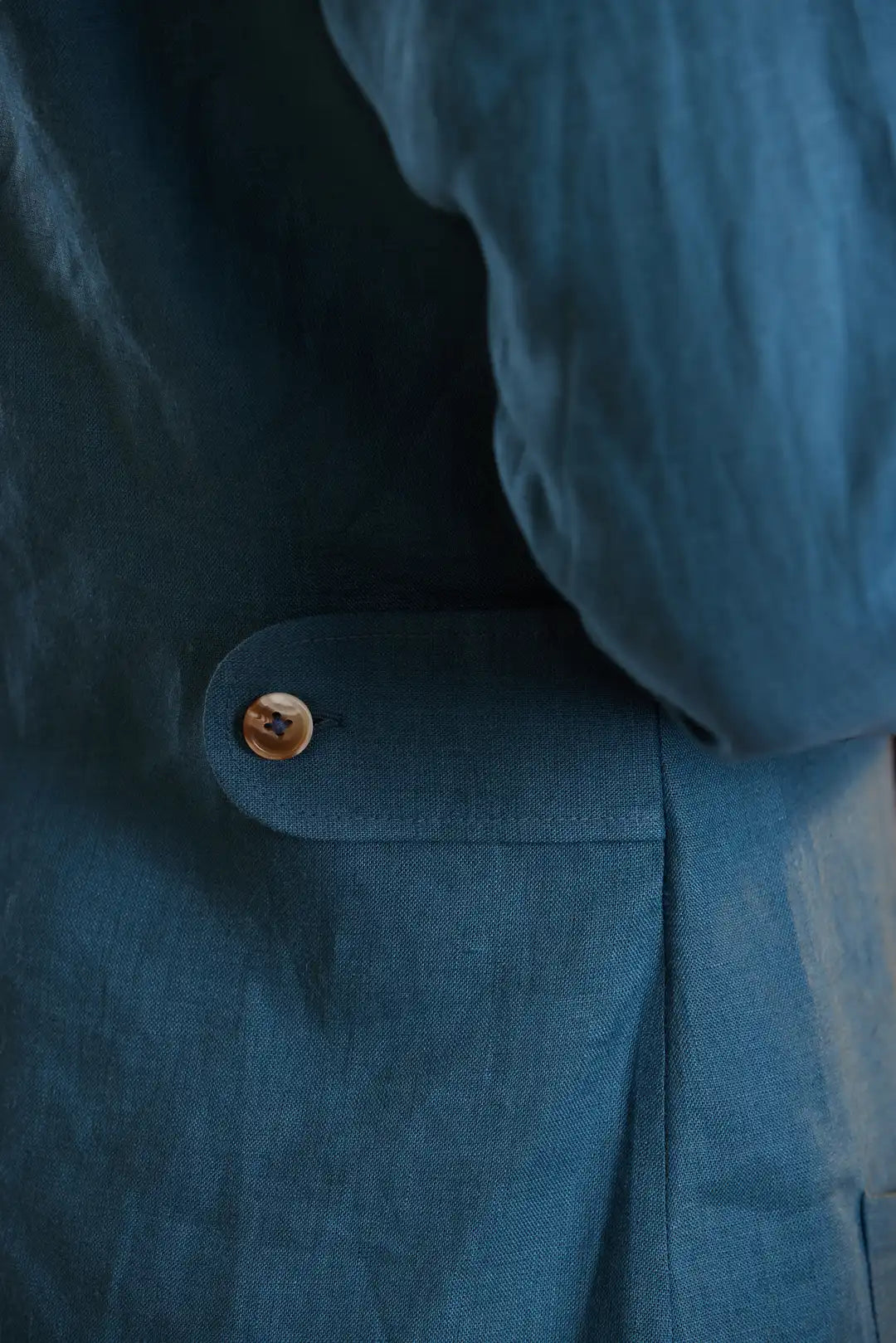 Classic Teal Linen Safari Shirt