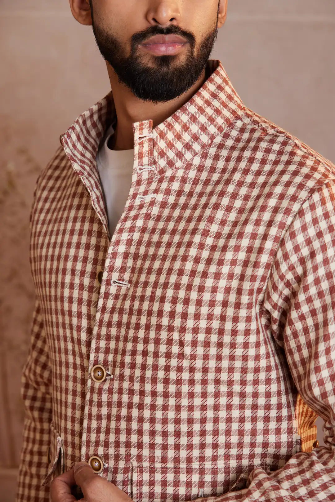 Checkered Summer Linen Jacket