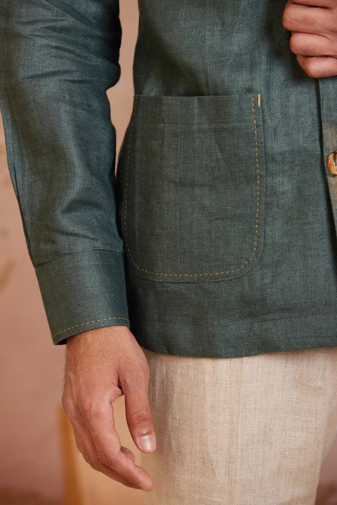 Olive green Utility Safari shirt
