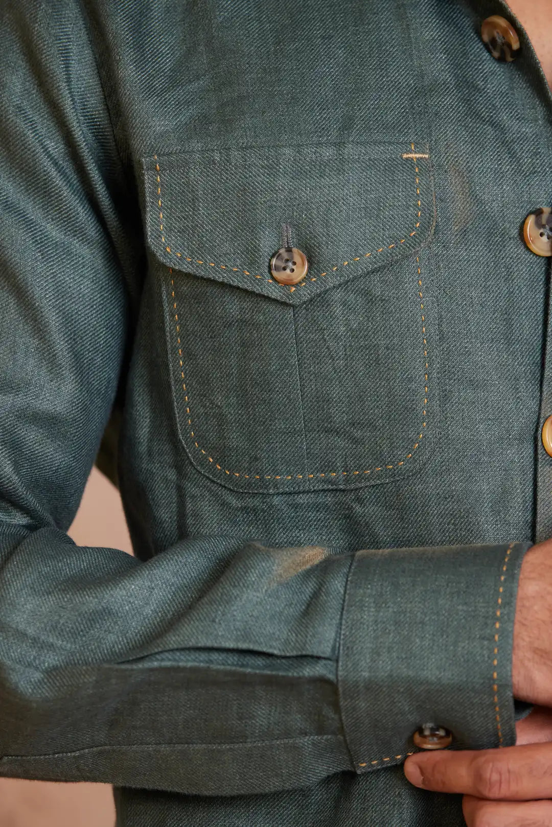 Olive green Utility Safari shirt