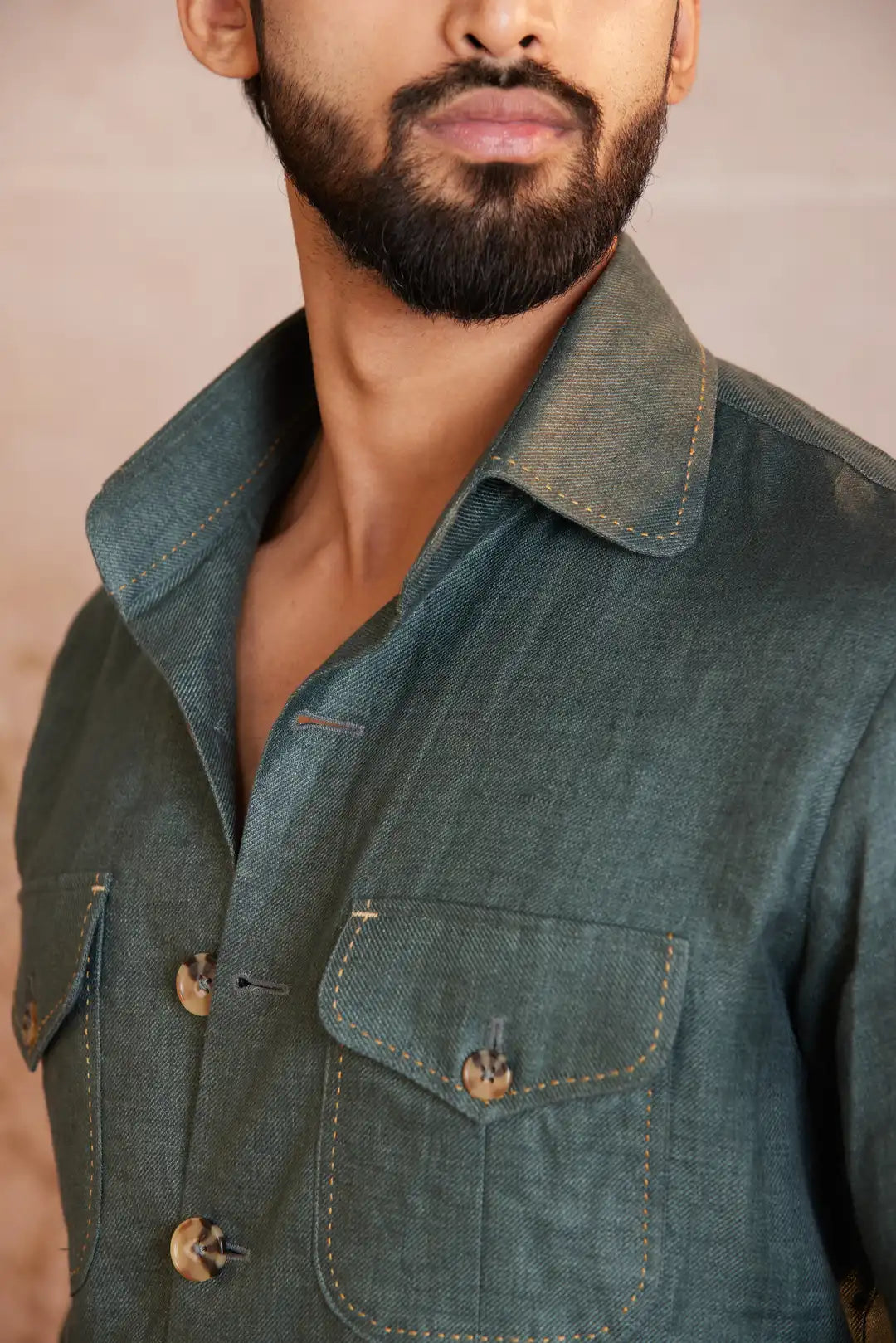 Olive green Utility Safari shirt