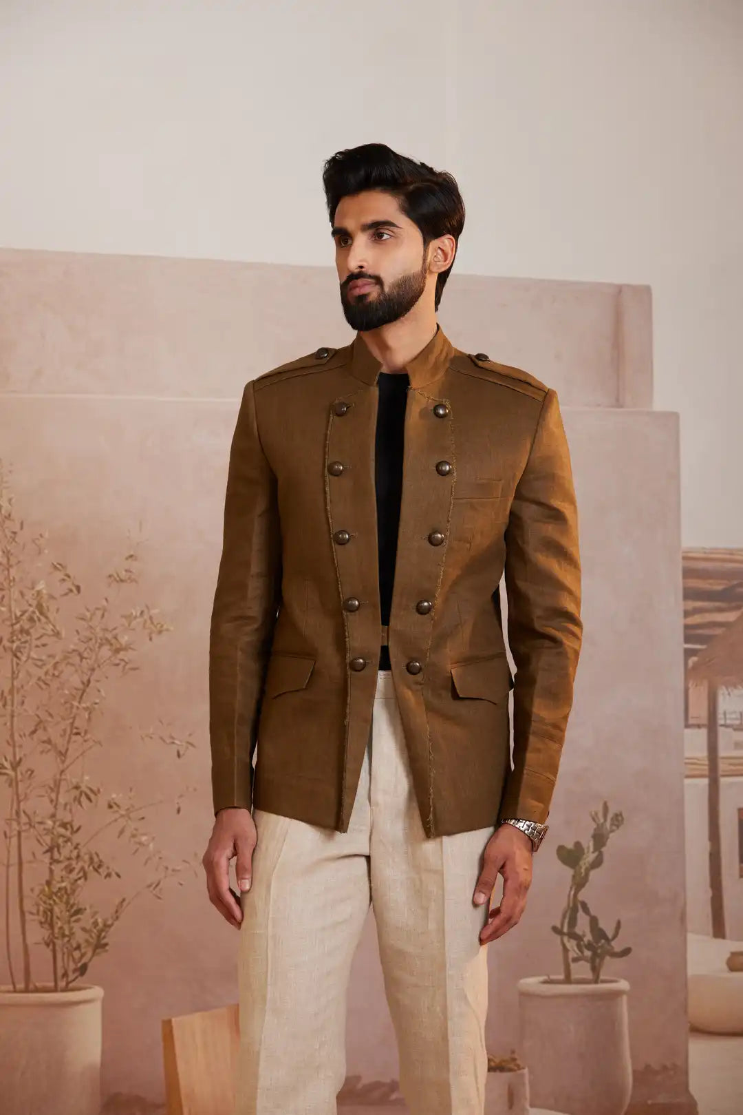 Linen Military Style Inspired Jacket