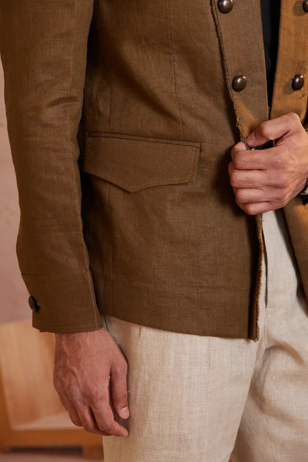 Linen Military Style Inspired Jacket