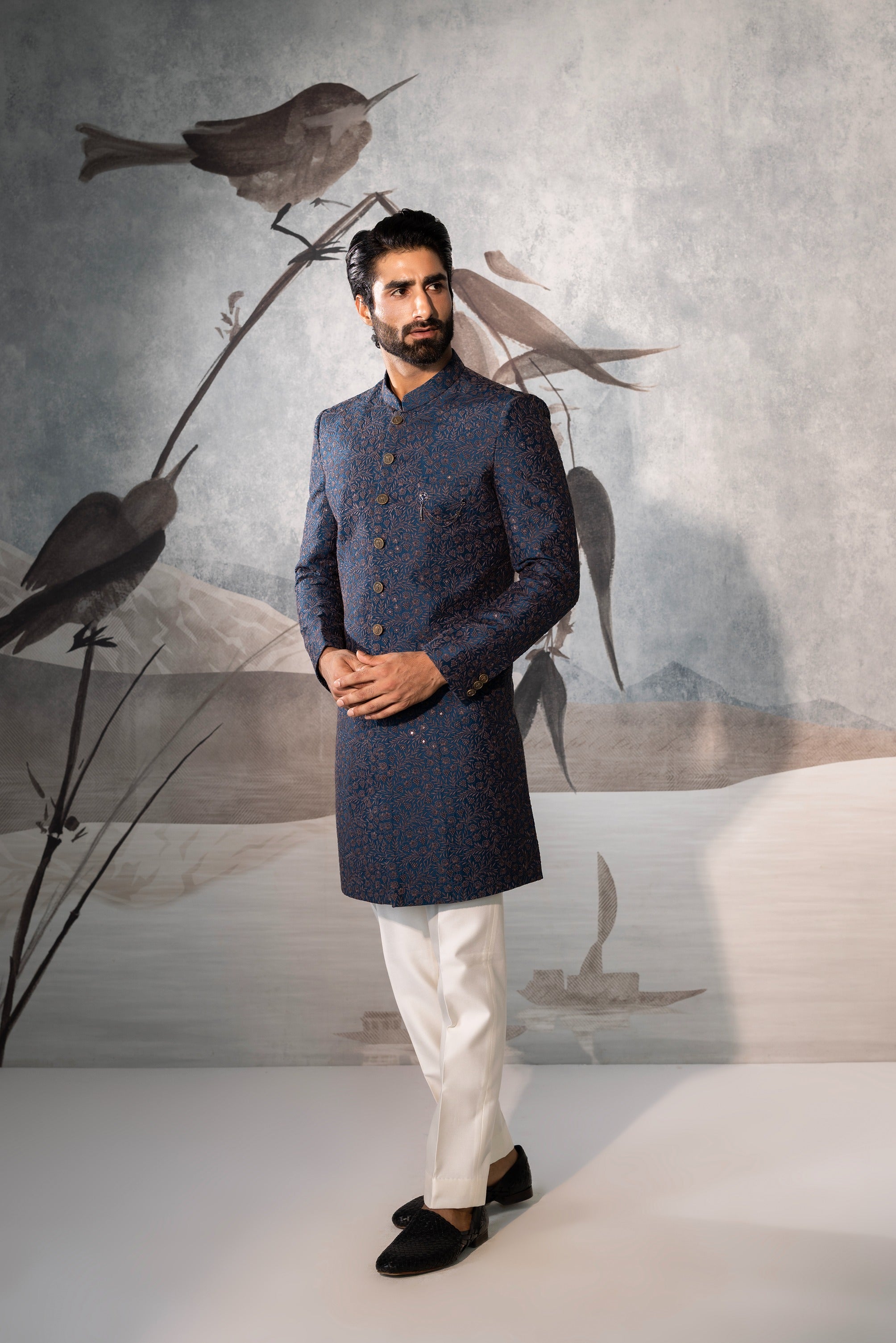 Men’s Navy Blue Indo Western