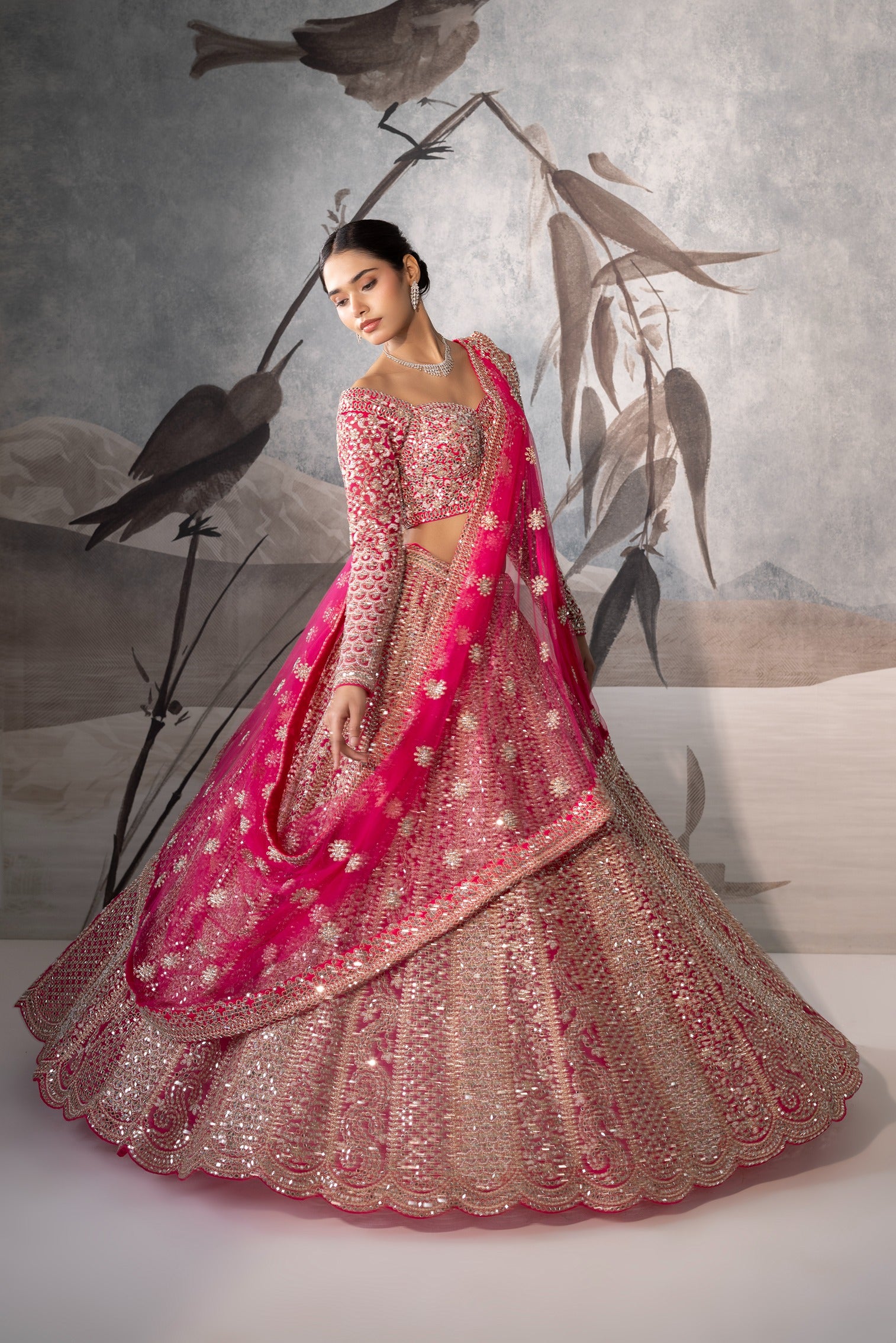 PINK MIRROR LEHENGA