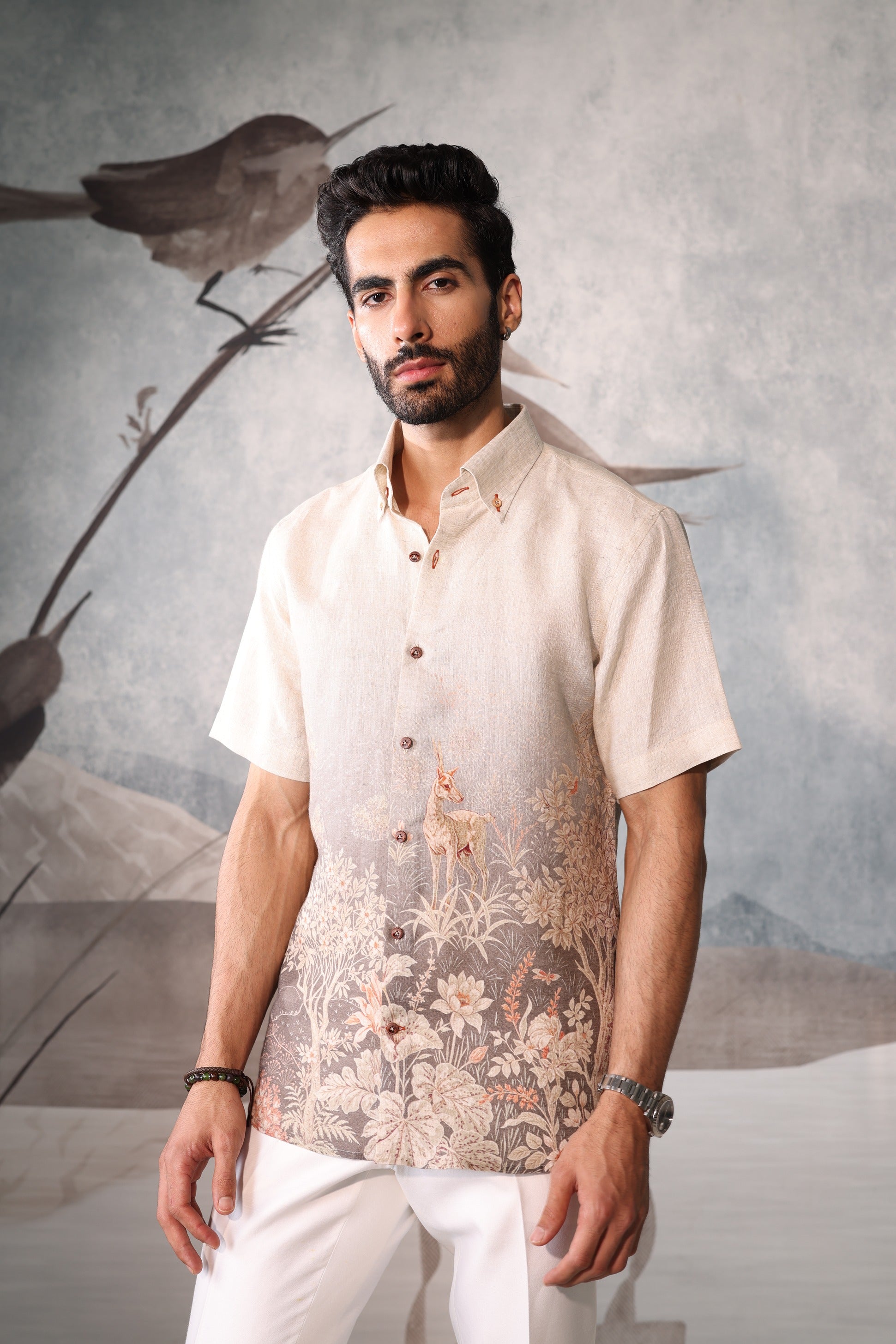 White shirt with floral design