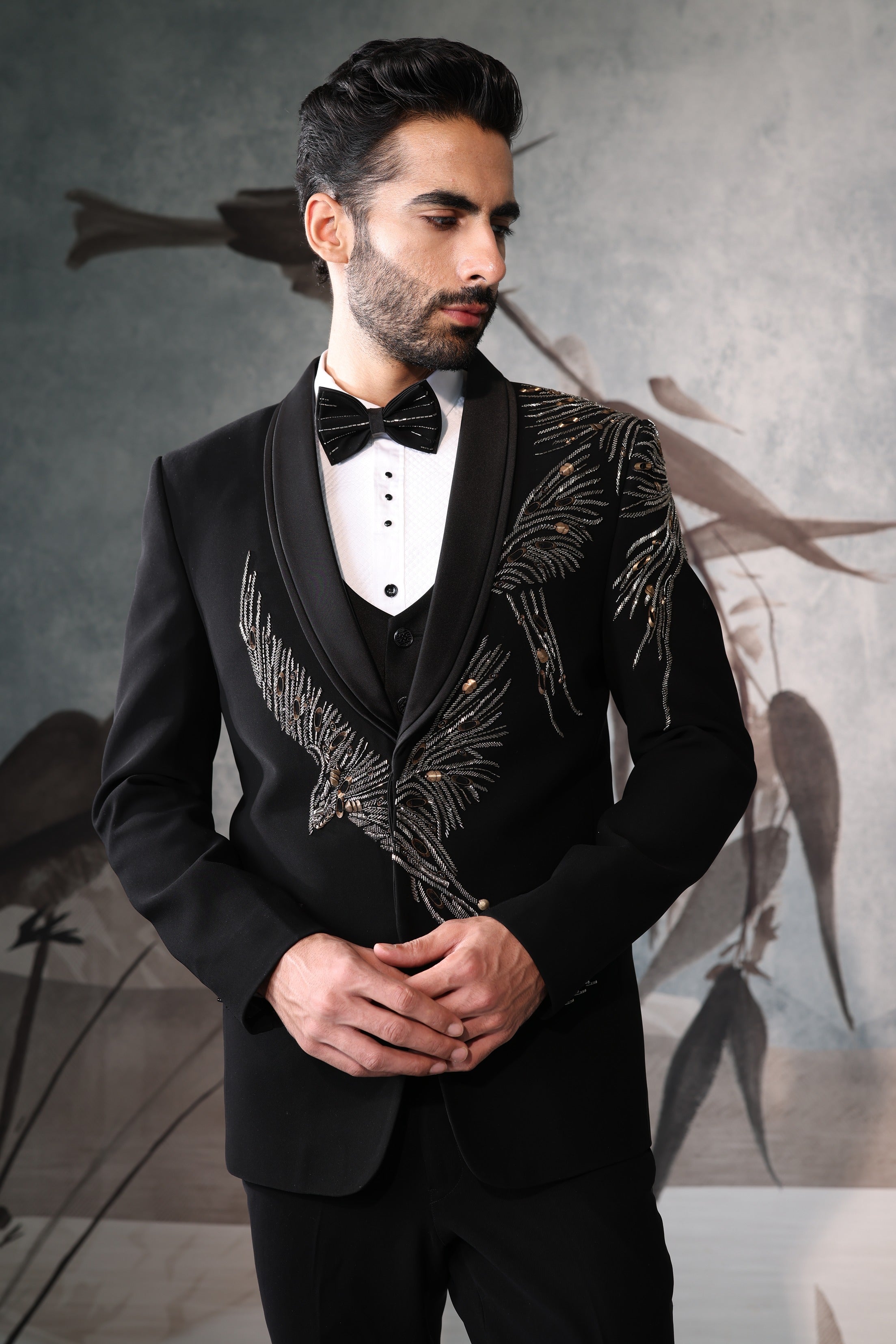 Black Embroidered Tuxedo