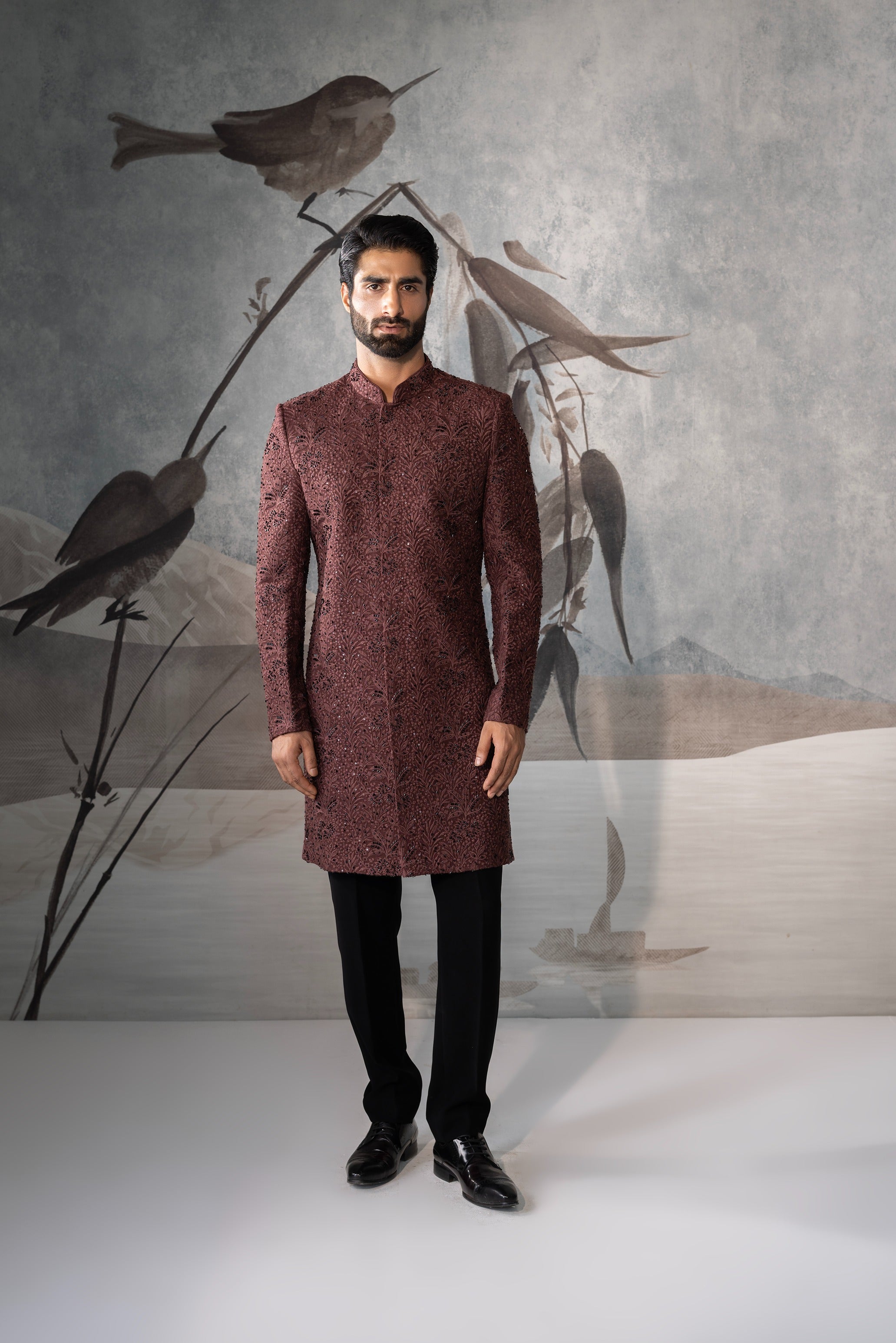 Men’s Rust  Brown Indo Western