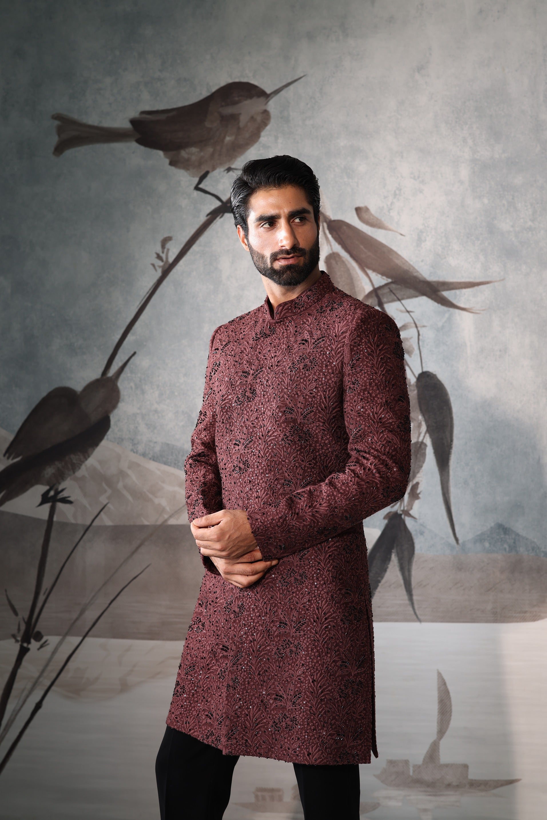 Men’s Rust  Brown Indo Western