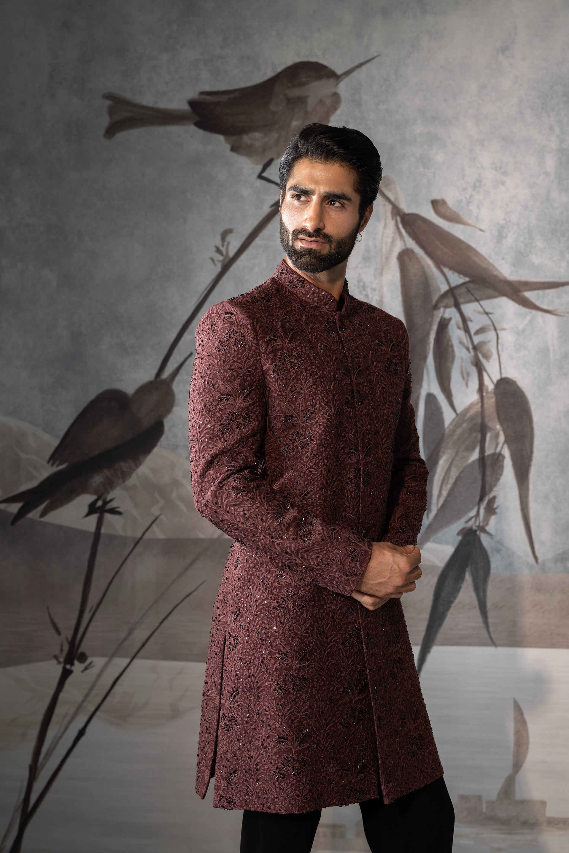 Men’s Rust  Brown Indo Western