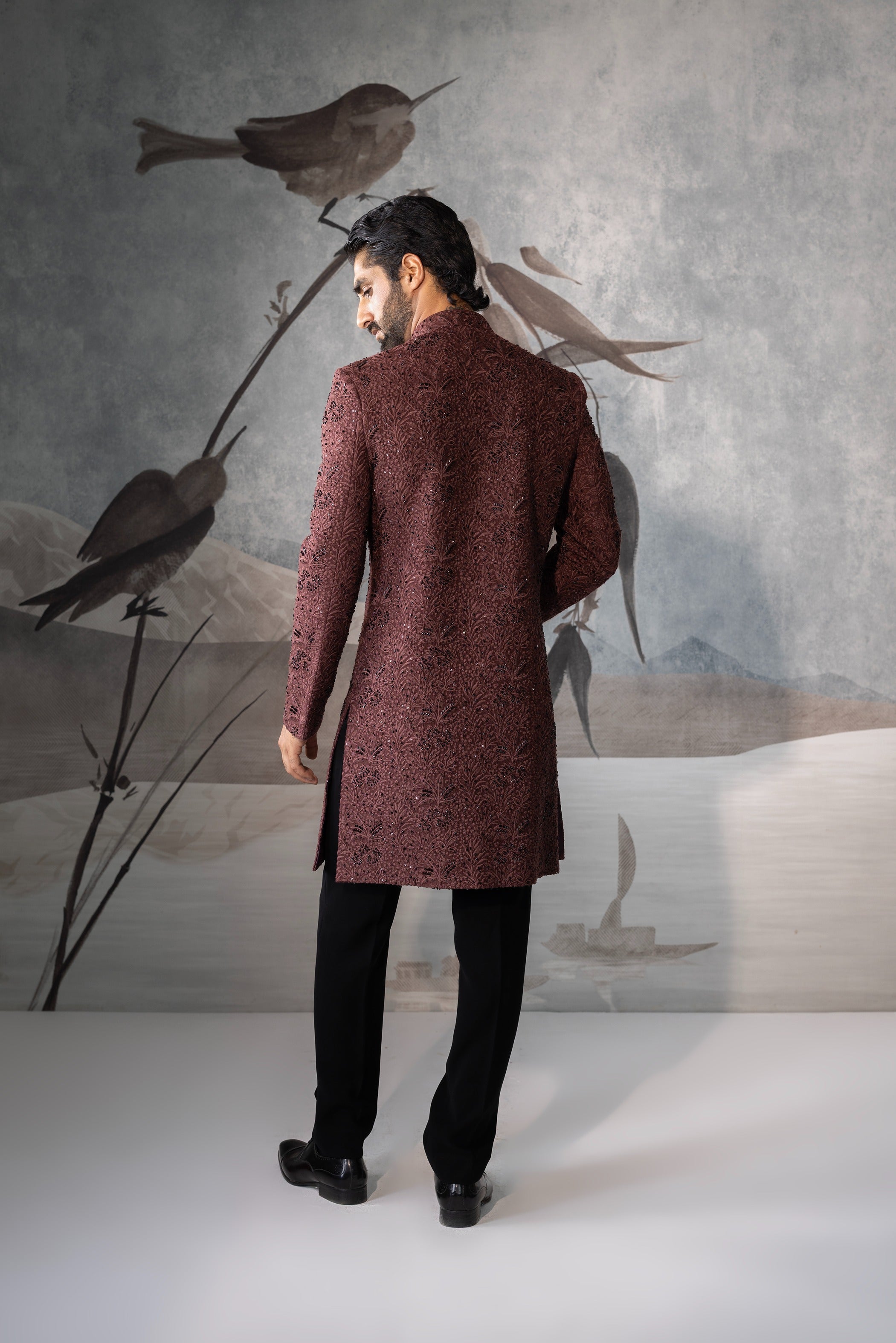 Men’s Rust  Brown Indo Western