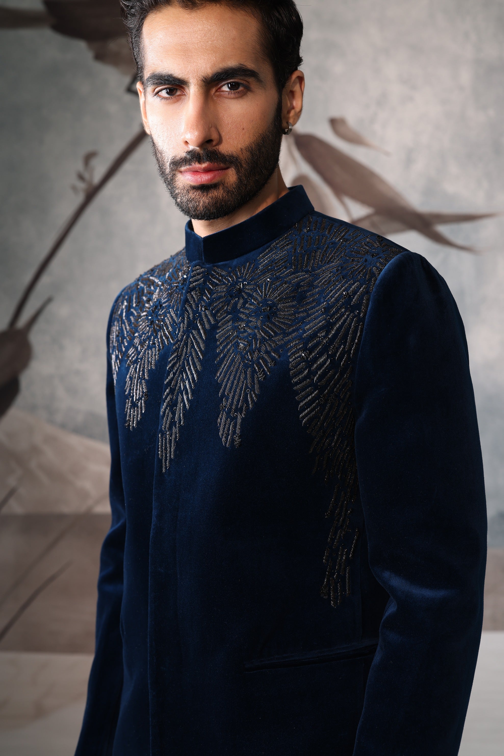 Men's Teel Blue Classic BANDGALA Suit