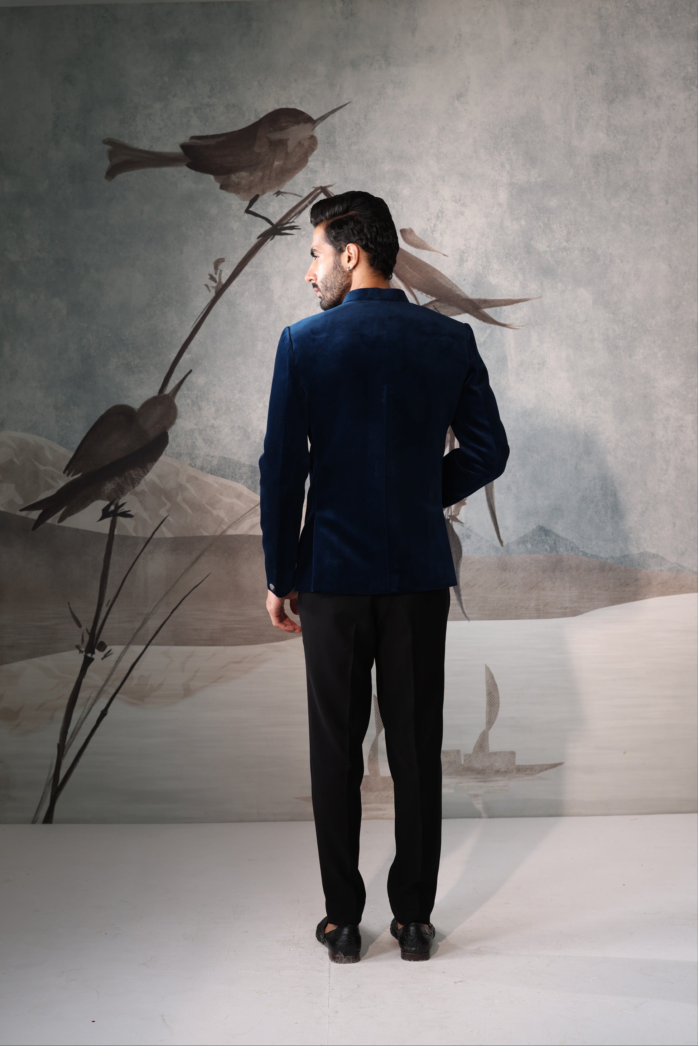 Men's Teel Blue Classic BANDGALA Suit