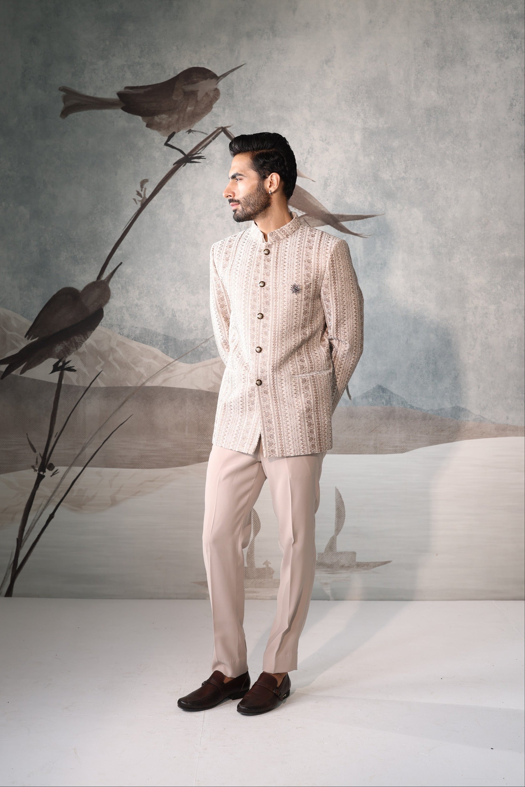 Twilight Bloom Bandhgala Jacket