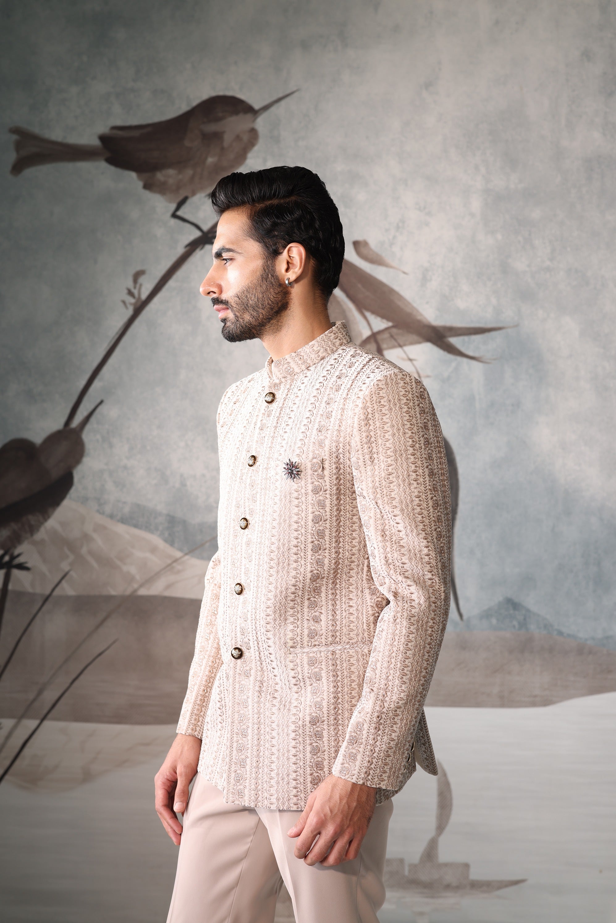 Twilight Bloom Bandhgala Jacket