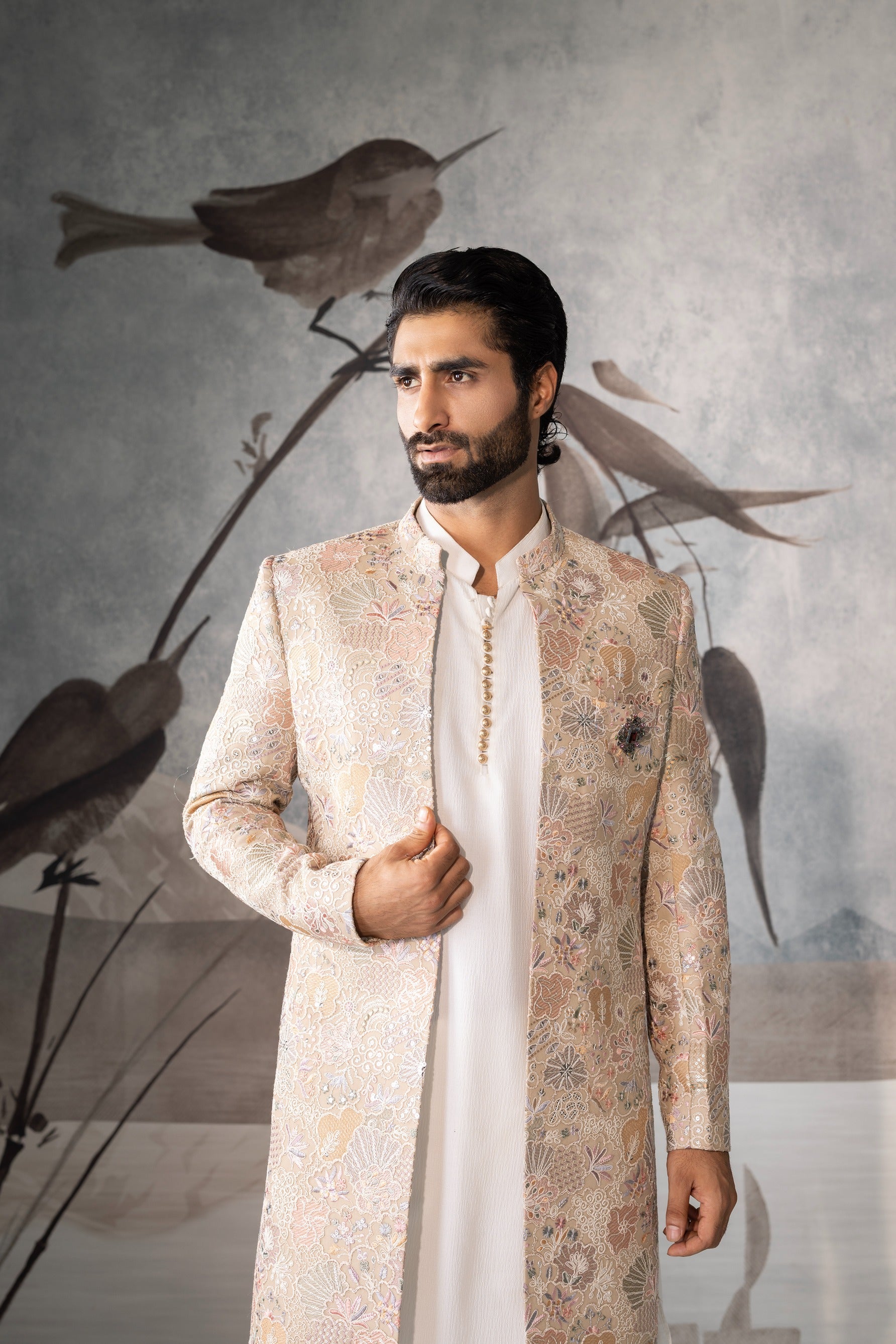 Beign  floral design indo-western for men