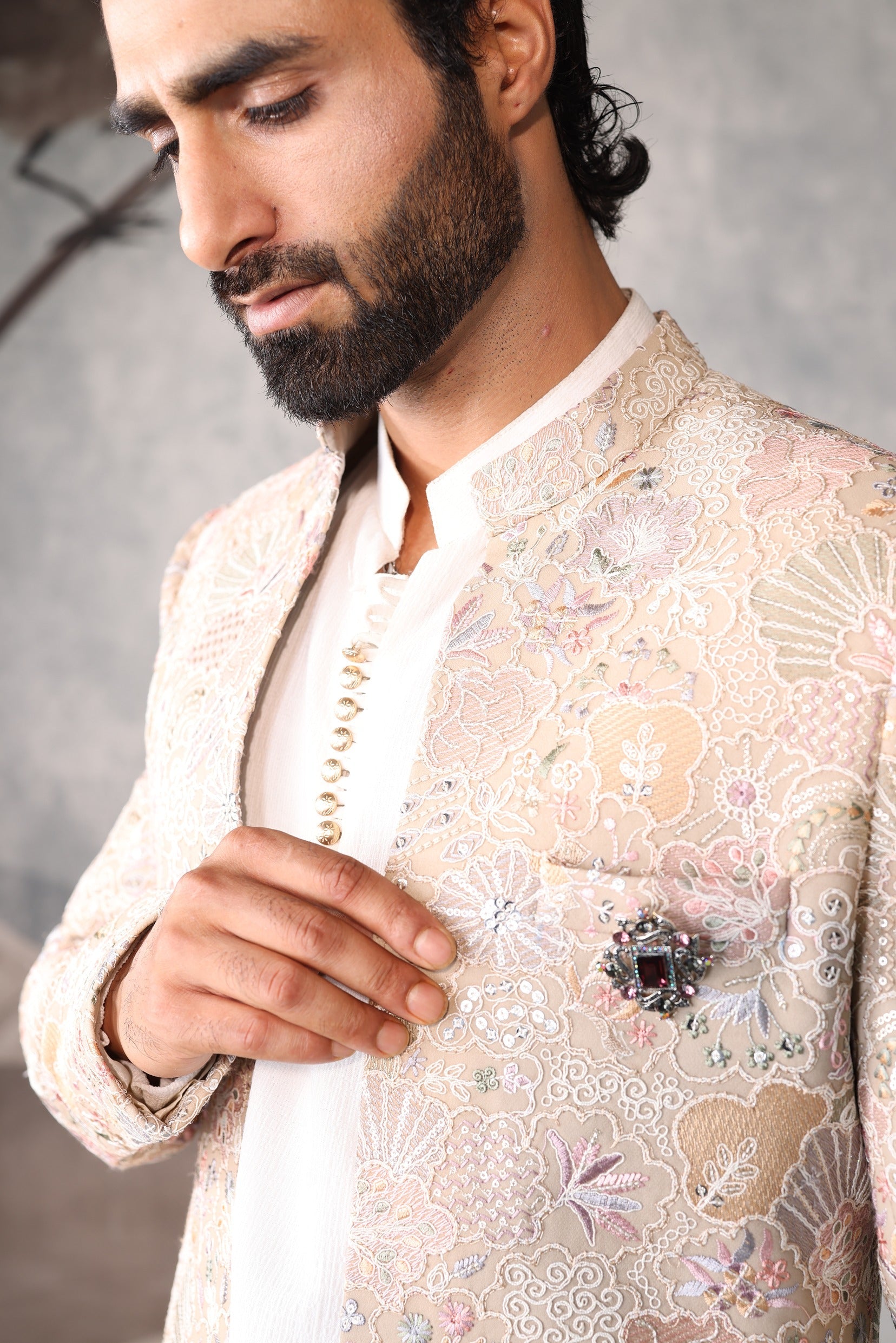 Beign  floral design indo-western for men